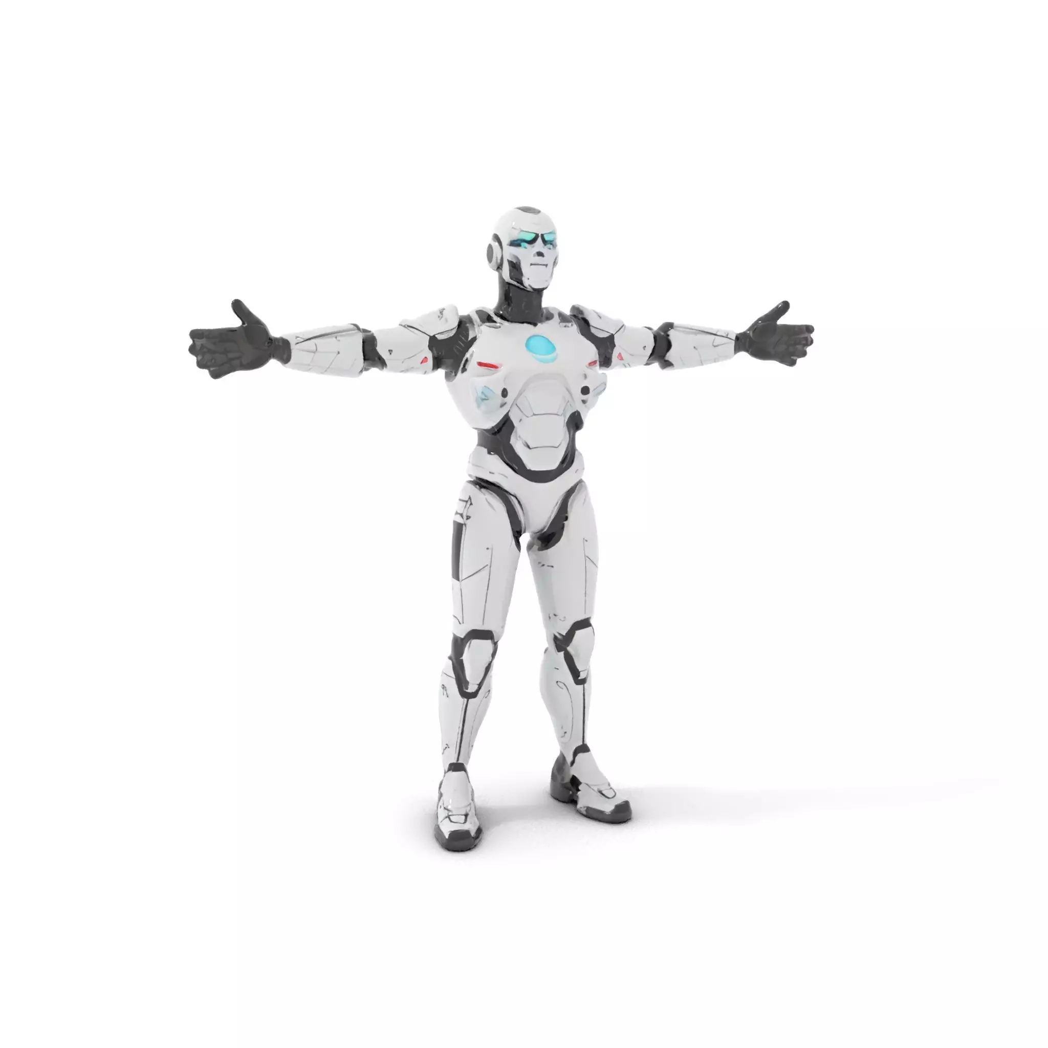 Futuristic Humanoid Robot model pack Low-poly 3D model_0