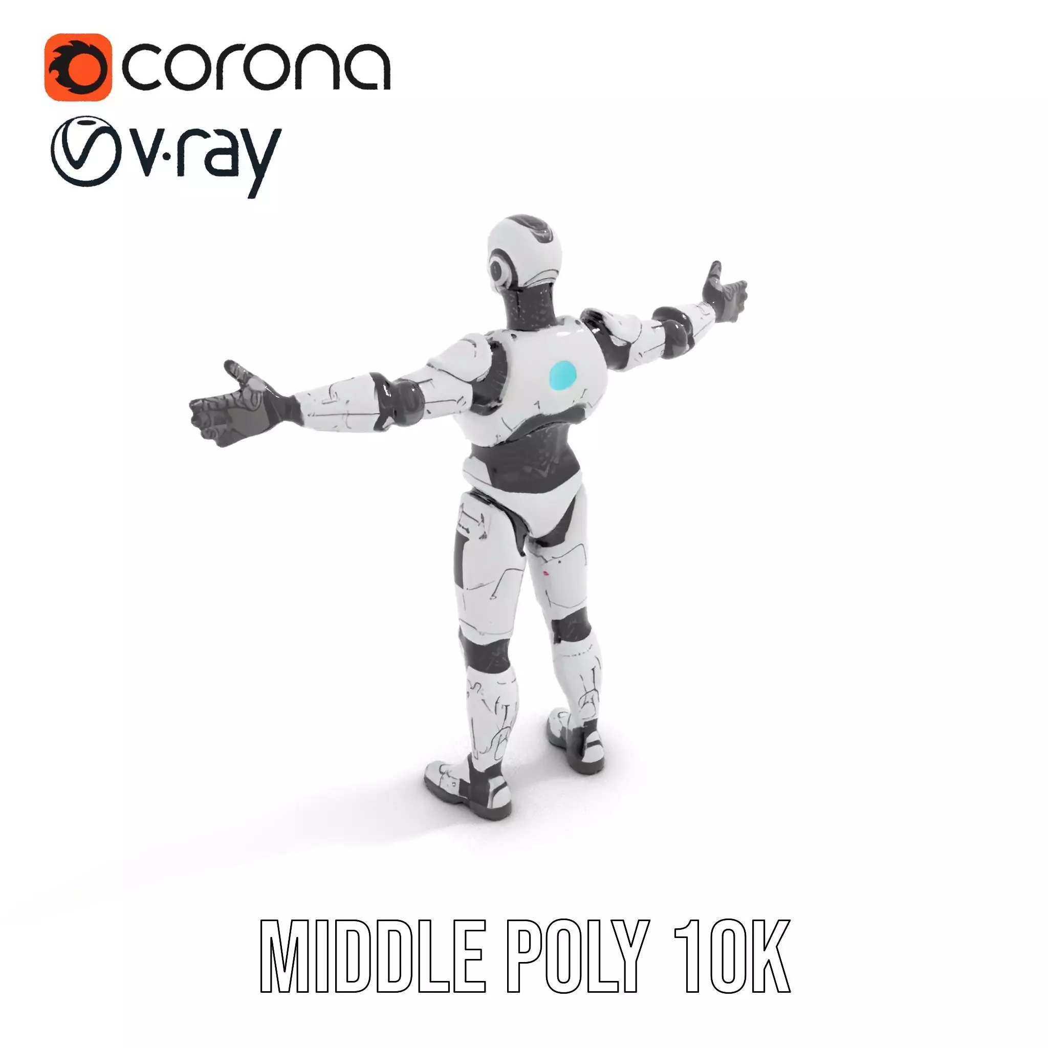 Futuristic Humanoid Robot model pack Low-poly 3D model_6
