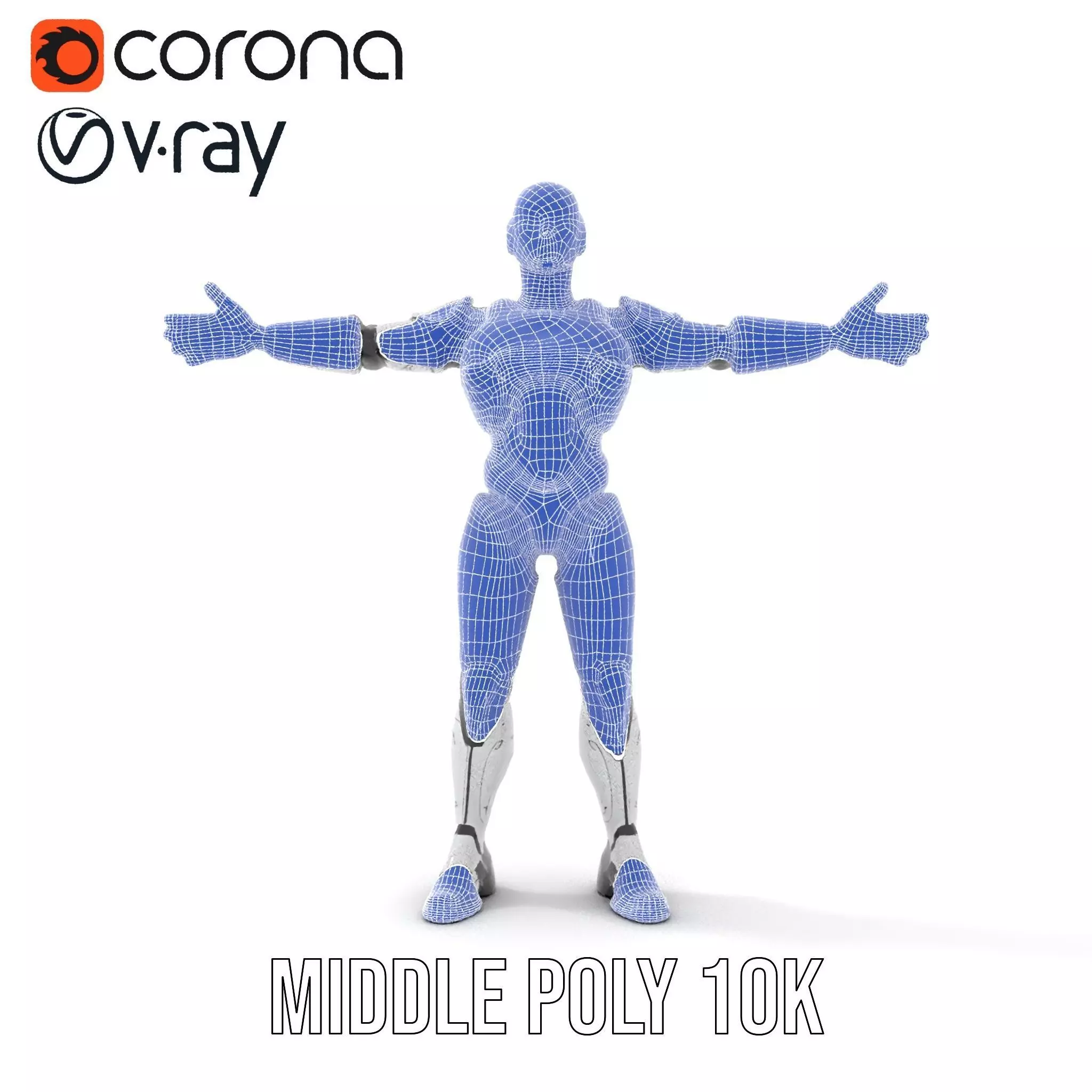 Futuristic Humanoid Robot model pack Low-poly 3D model_16