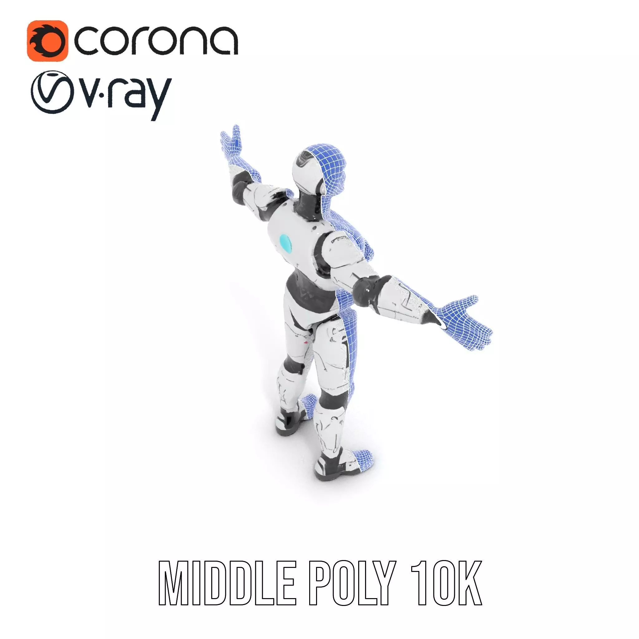 Futuristic Humanoid Robot model pack Low-poly 3D model_24