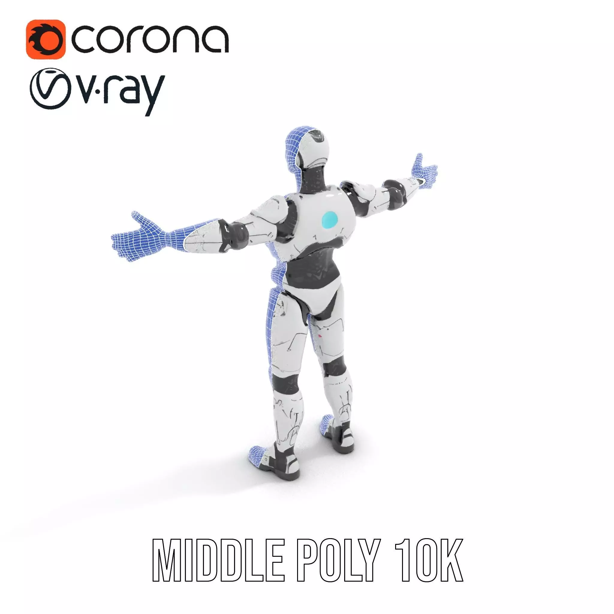Futuristic Humanoid Robot model pack Low-poly 3D model_22