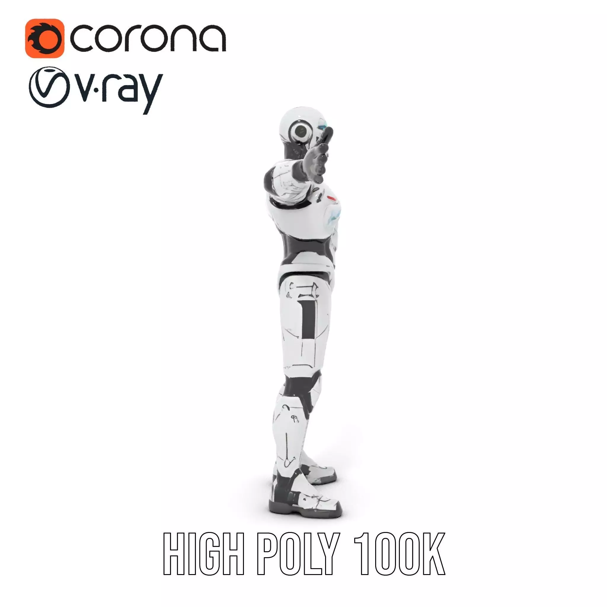Futuristic Humanoid Robot model pack Low-poly 3D model_21