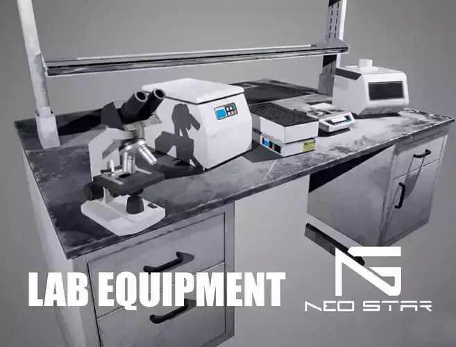 Low Poly Lab Equipment Props Low-poly 3D model