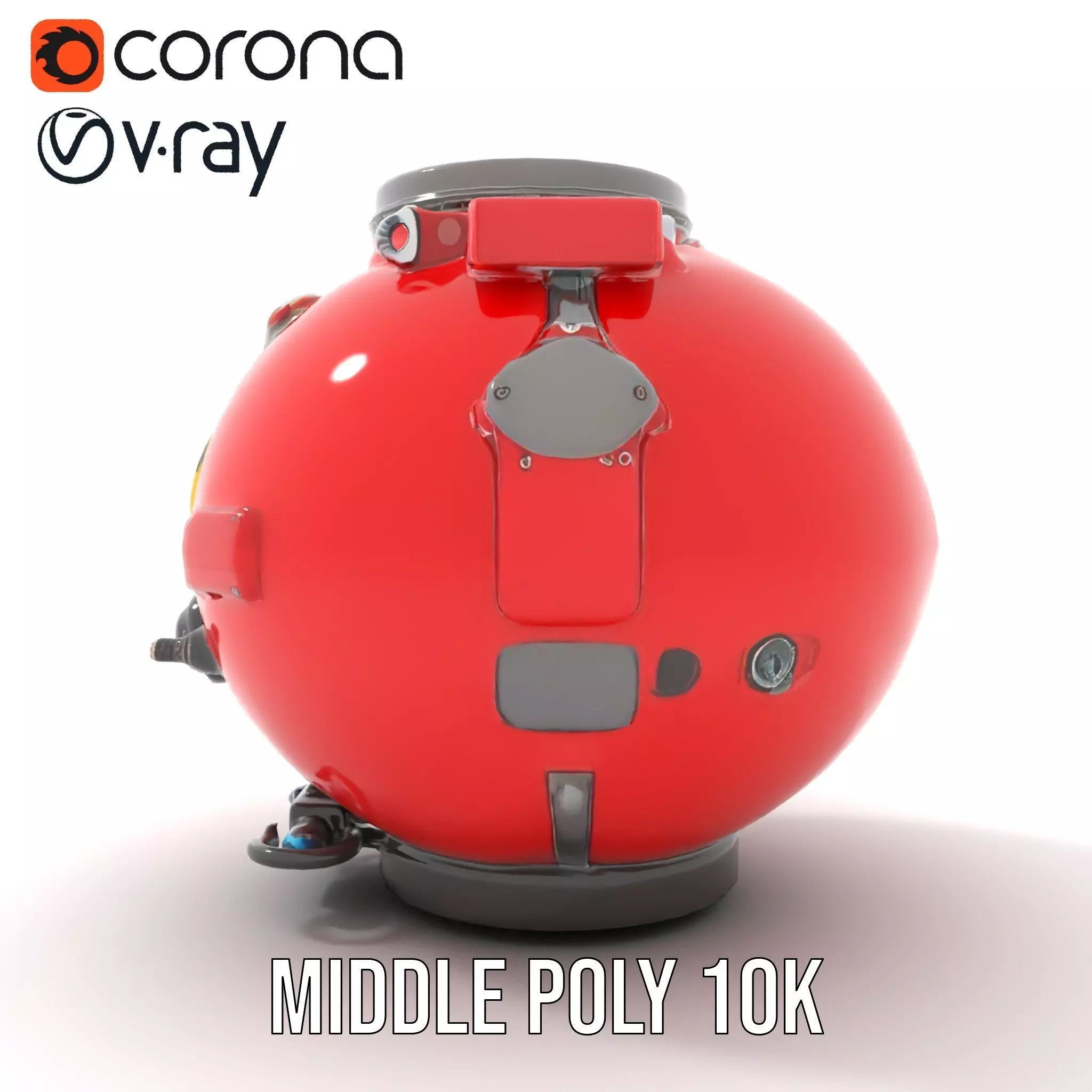 Red Reactor Capsule model pack Low-poly 3D model_16