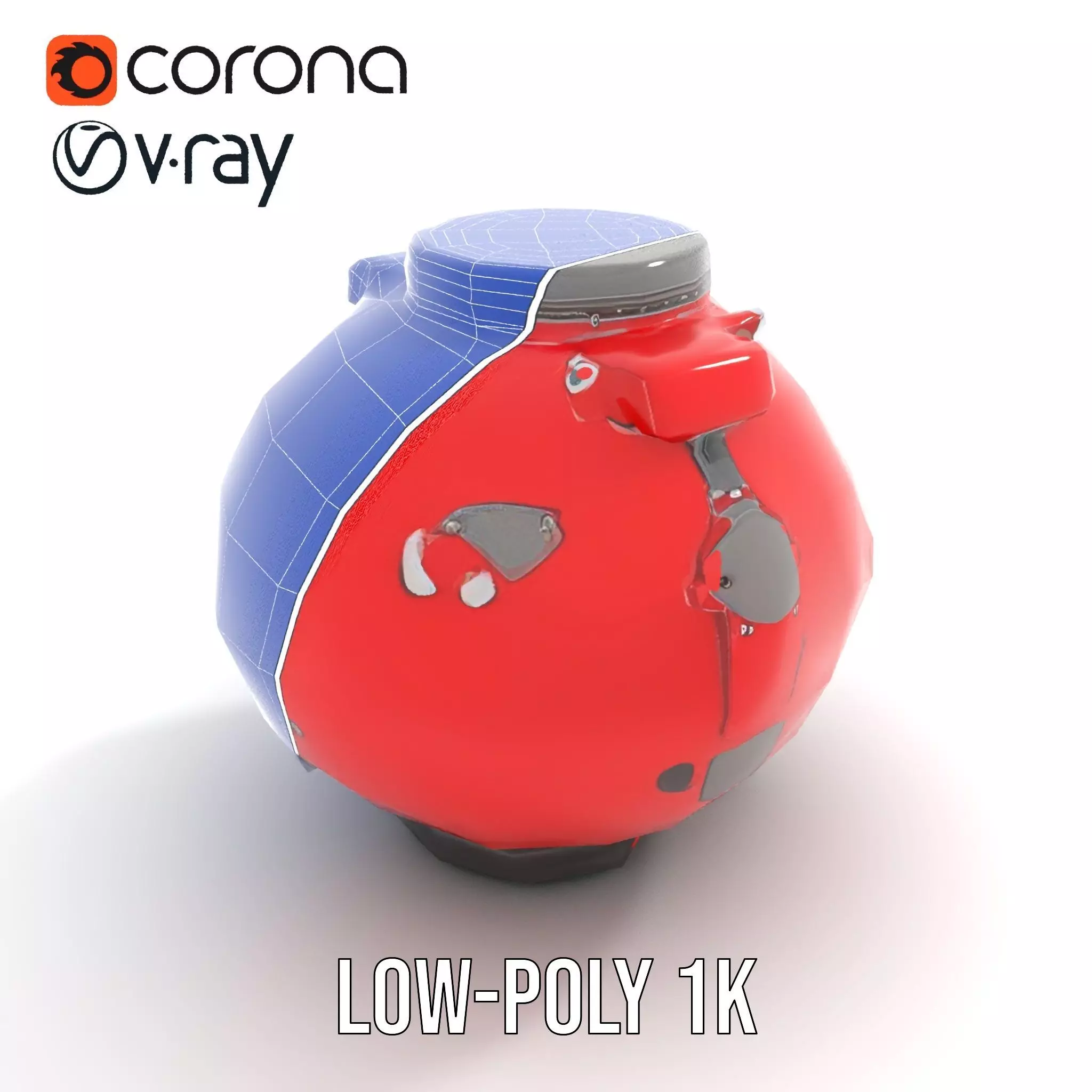 Red Reactor Capsule model pack Low-poly 3D model_28