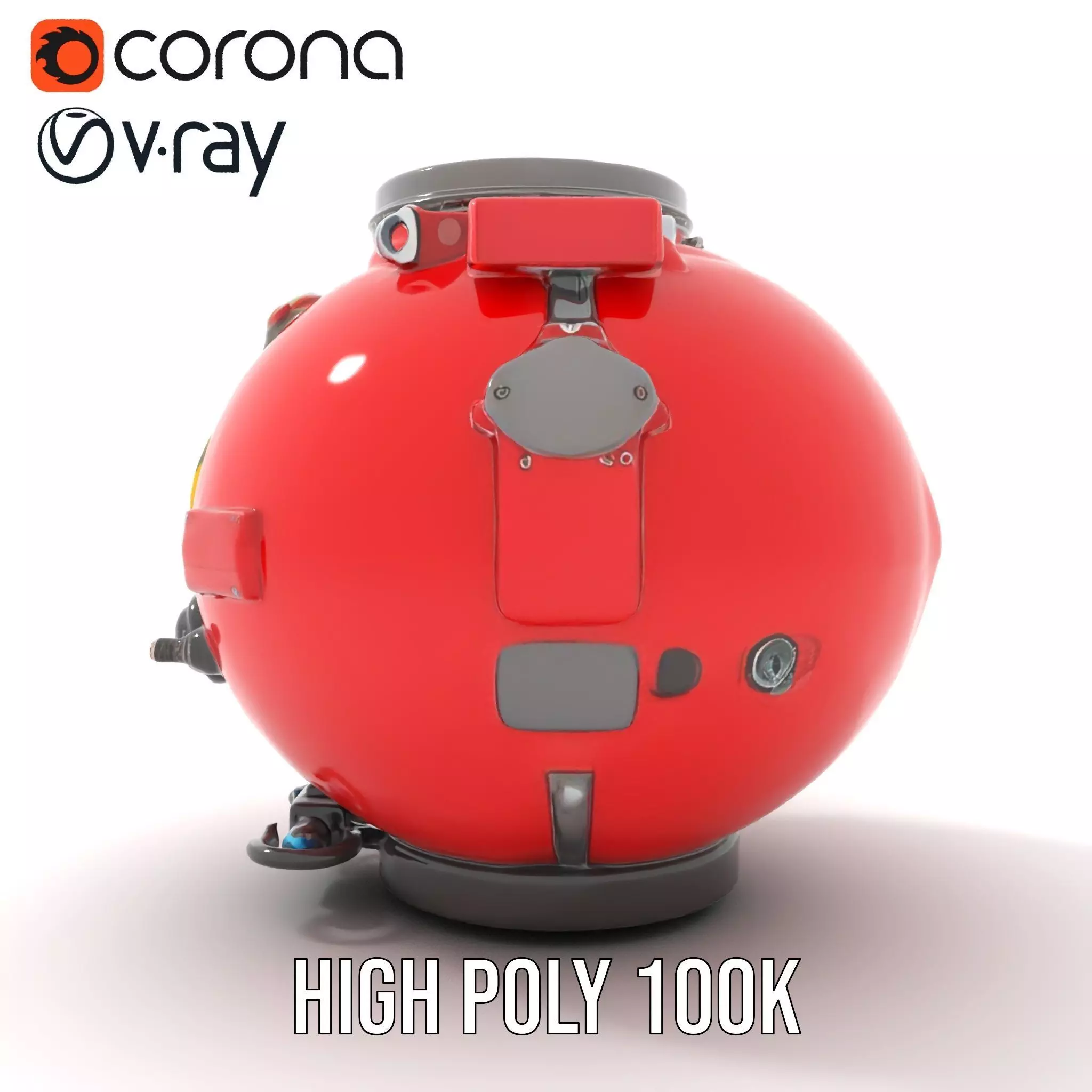 Red Reactor Capsule model pack Low-poly 3D model_13