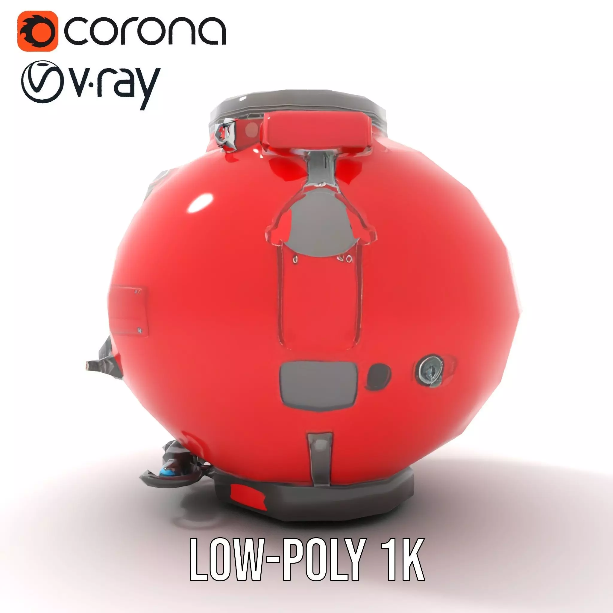 Red Reactor Capsule model pack Low-poly 3D model_20