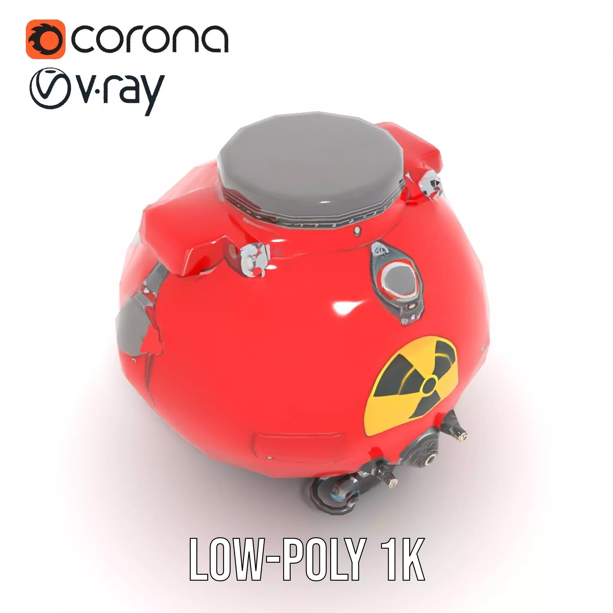 Red Reactor Capsule model pack Low-poly 3D model_15