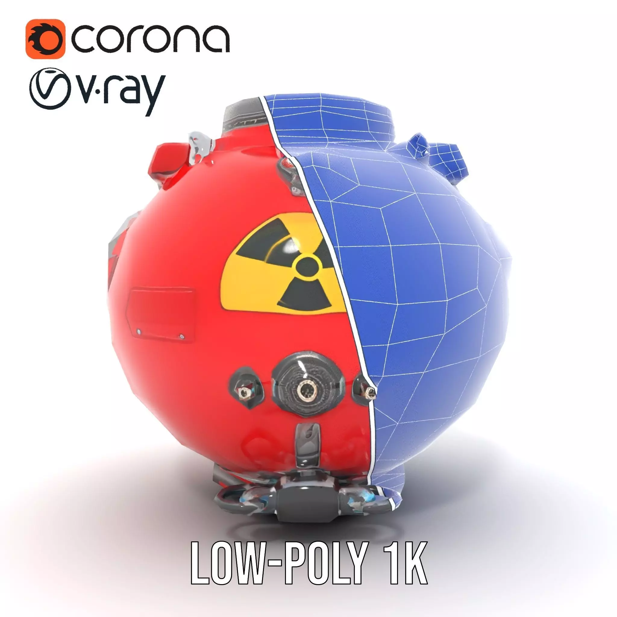 Red Reactor Capsule model pack Low-poly 3D model_31