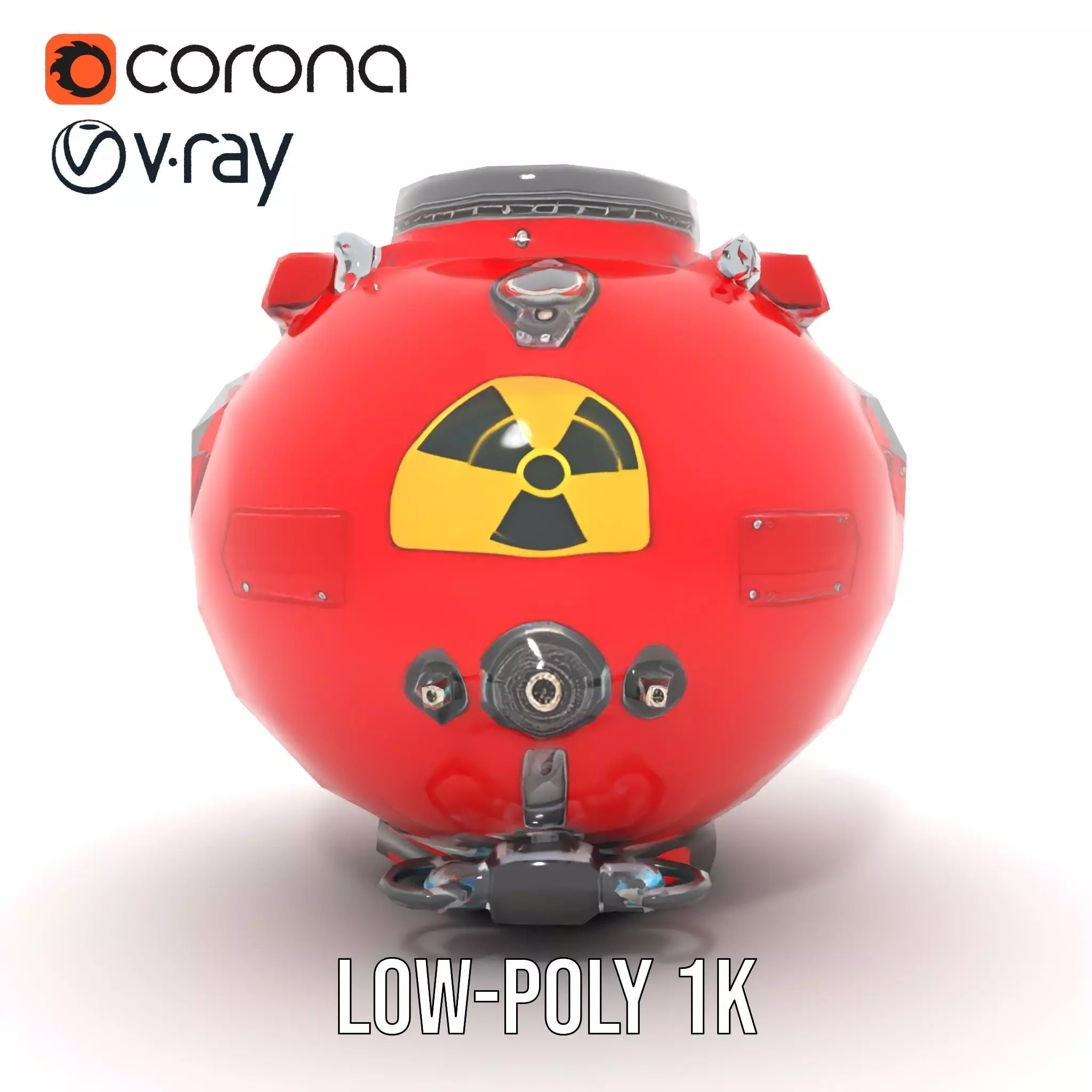 Red Reactor Capsule model pack Low-poly 3D model_17