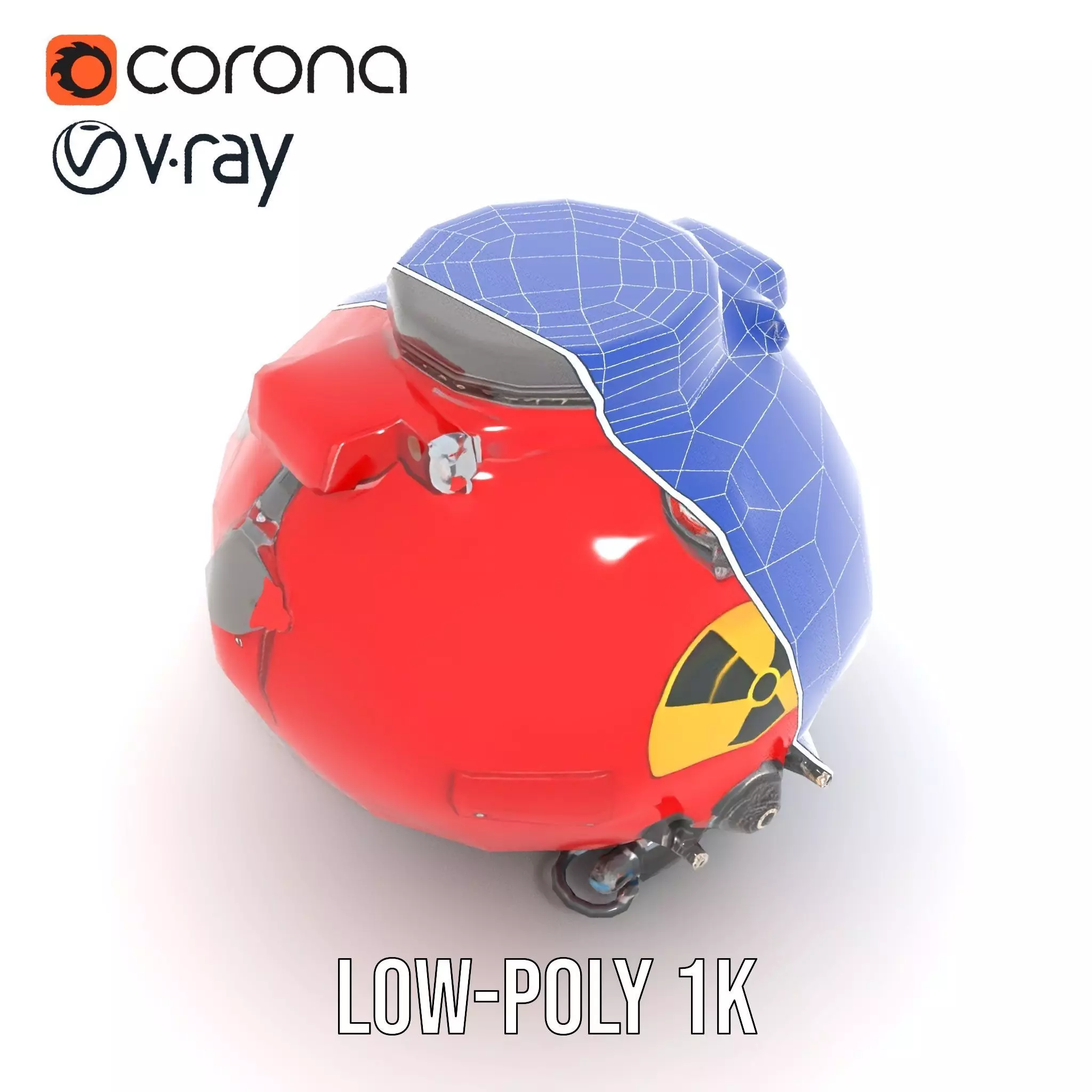 Red Reactor Capsule model pack Low-poly 3D model_9