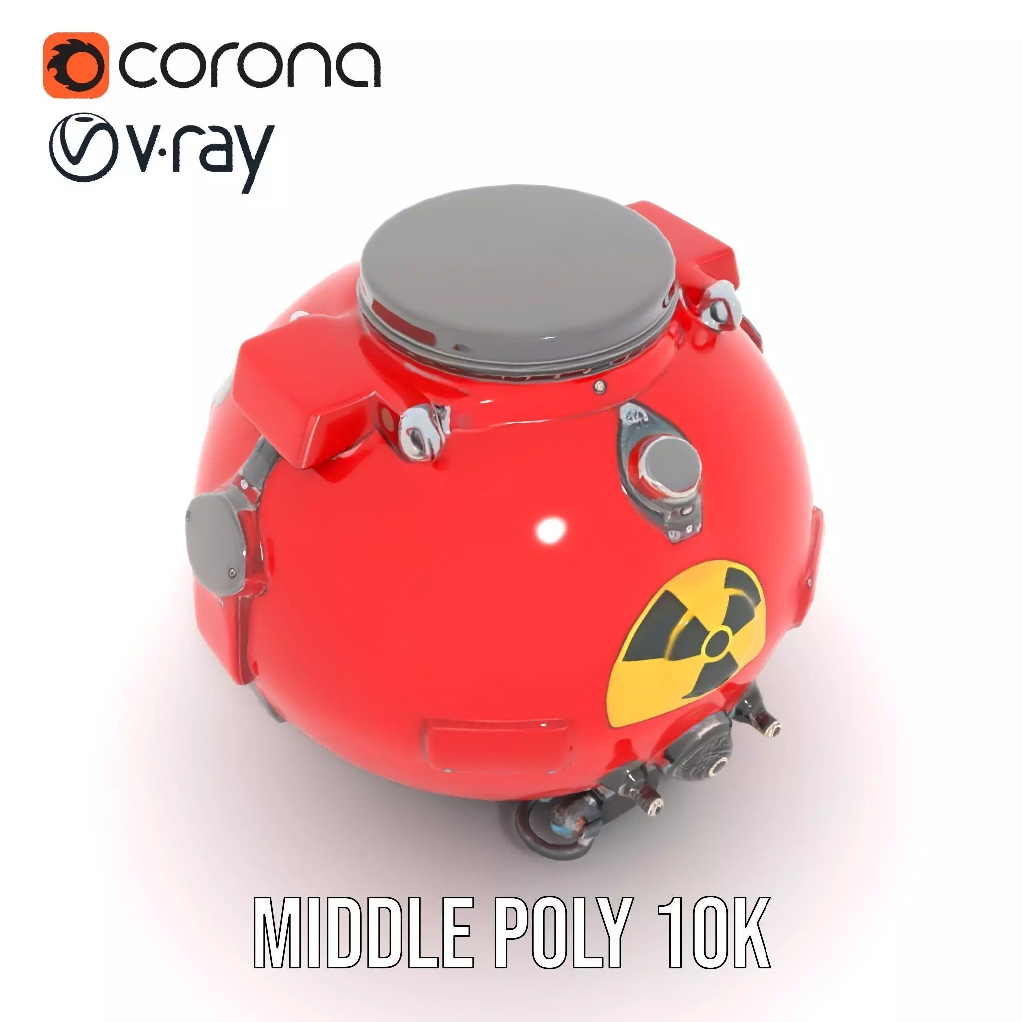 Red Reactor Capsule model pack Low-poly 3D model_11