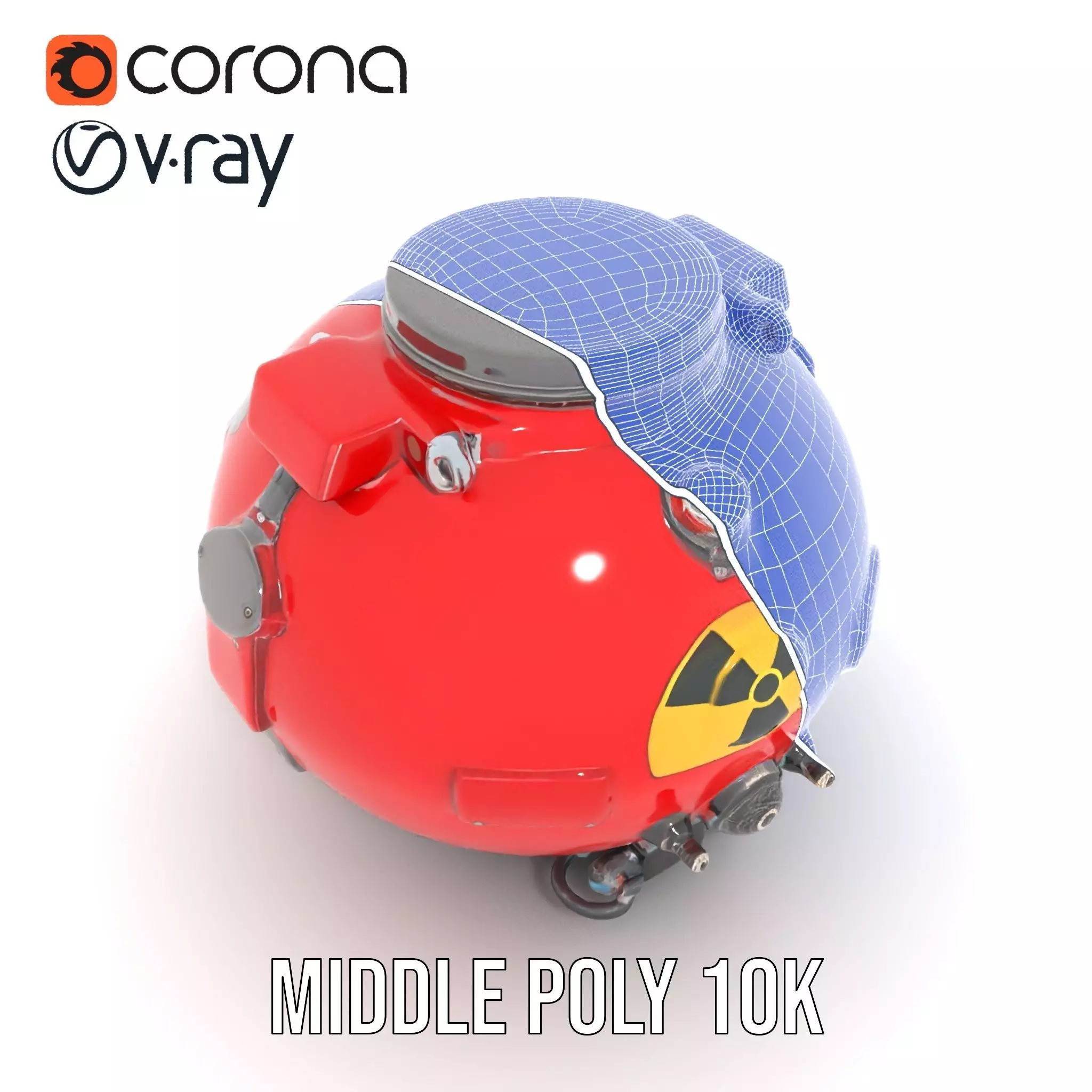 Red Reactor Capsule model pack Low-poly 3D model_27
