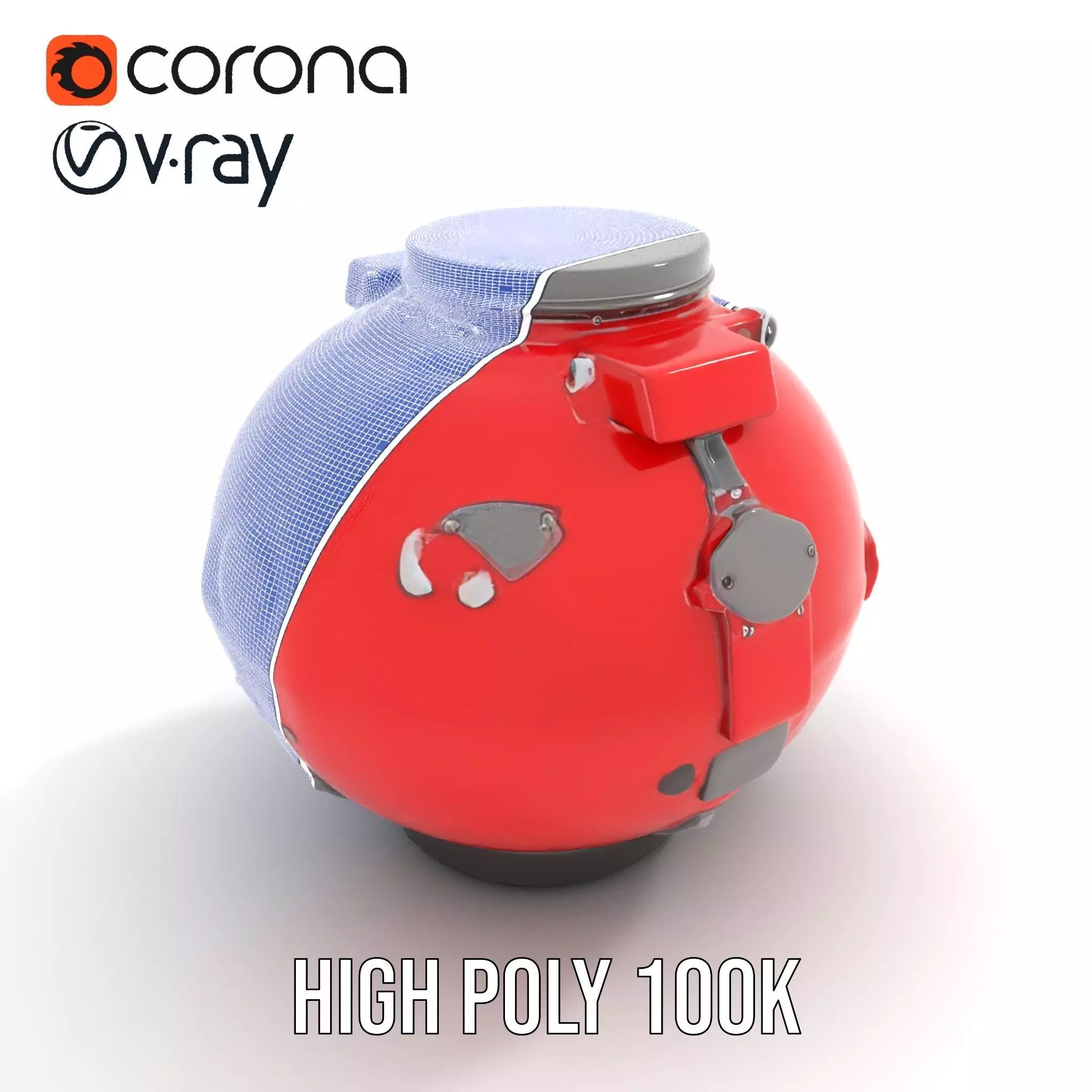 Red Reactor Capsule model pack Low-poly 3D model_32