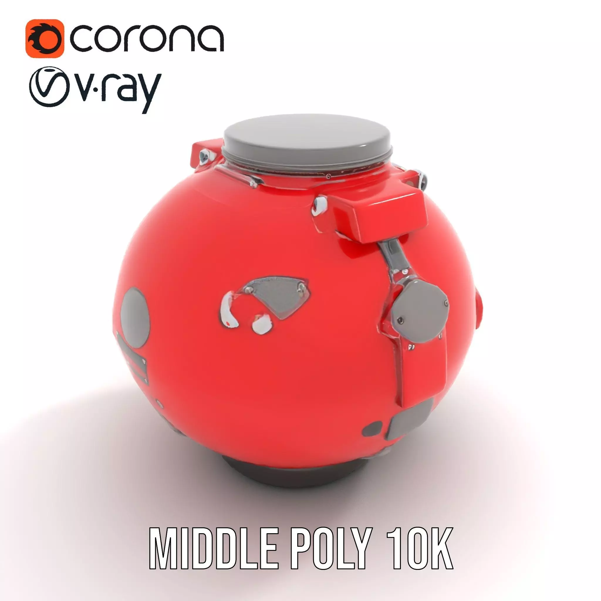 Red Reactor Capsule model pack Low-poly 3D model_6