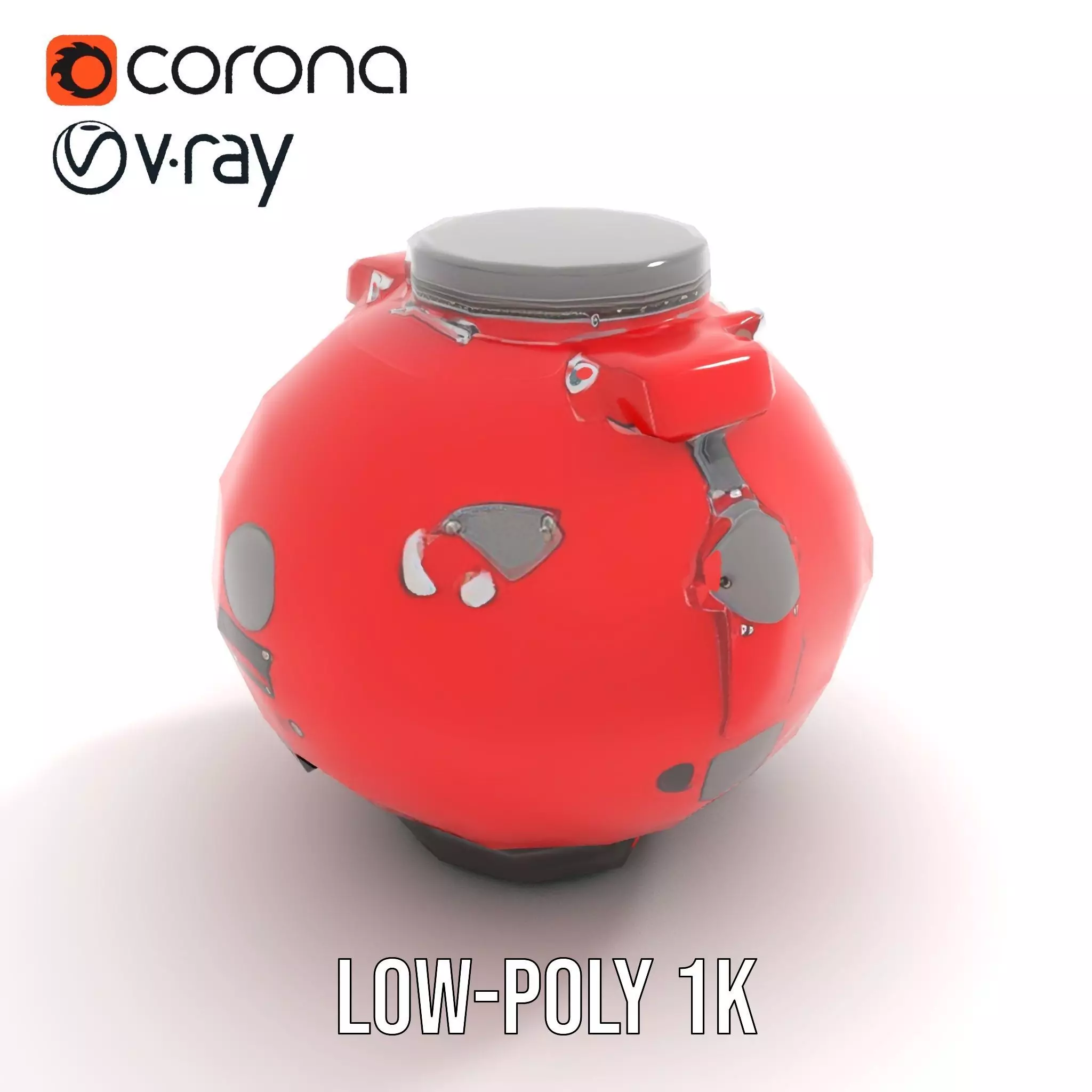 Red Reactor Capsule model pack Low-poly 3D model_12