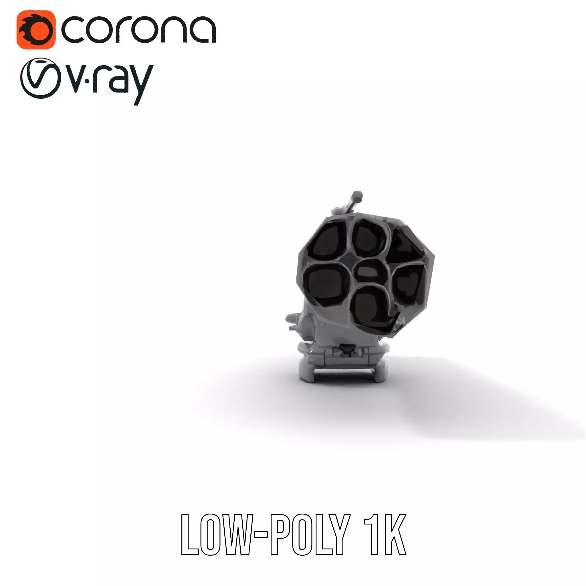 Futuristic Grey Blaster model pack Low-poly 3D model_15