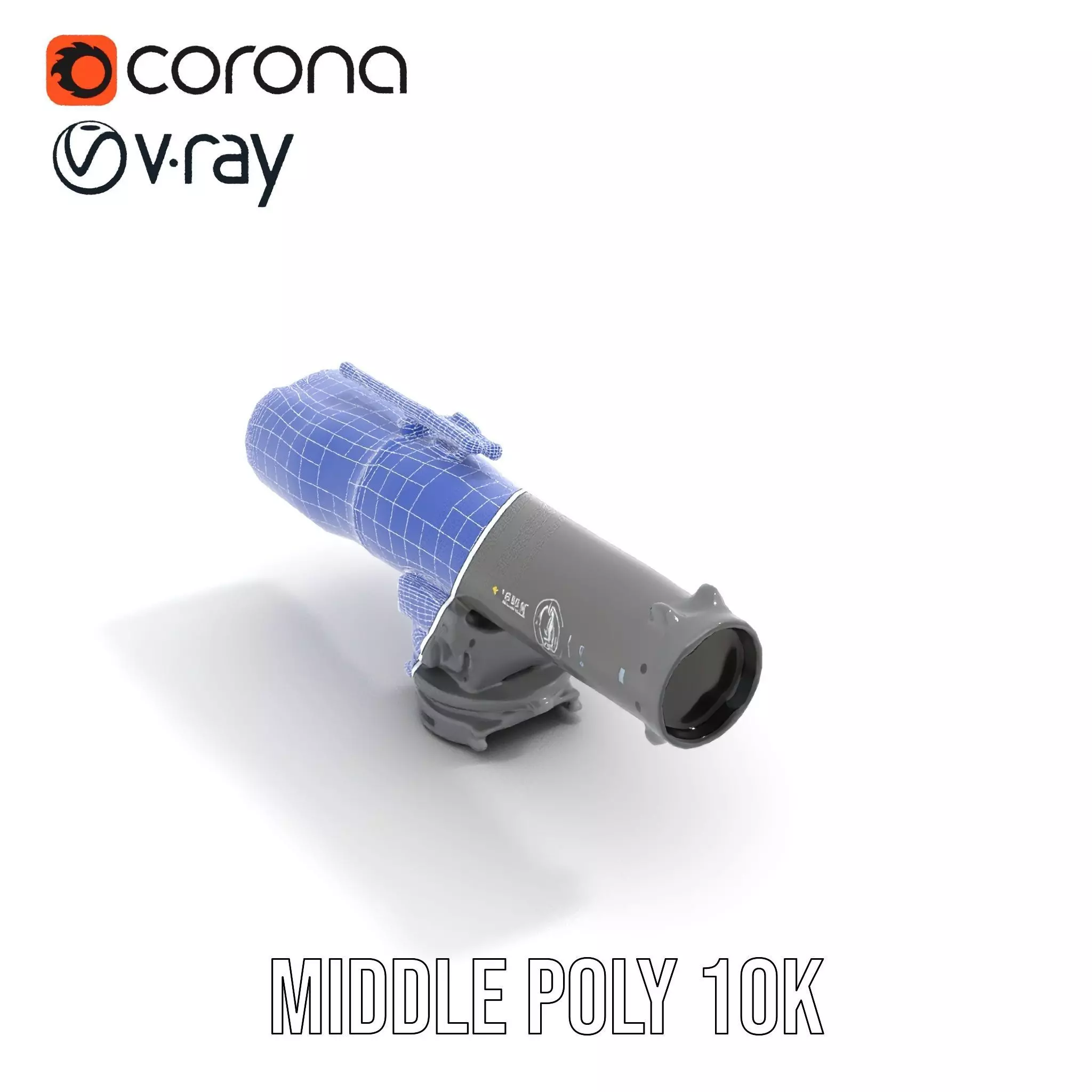 Futuristic Grey Blaster model pack Low-poly 3D model_24