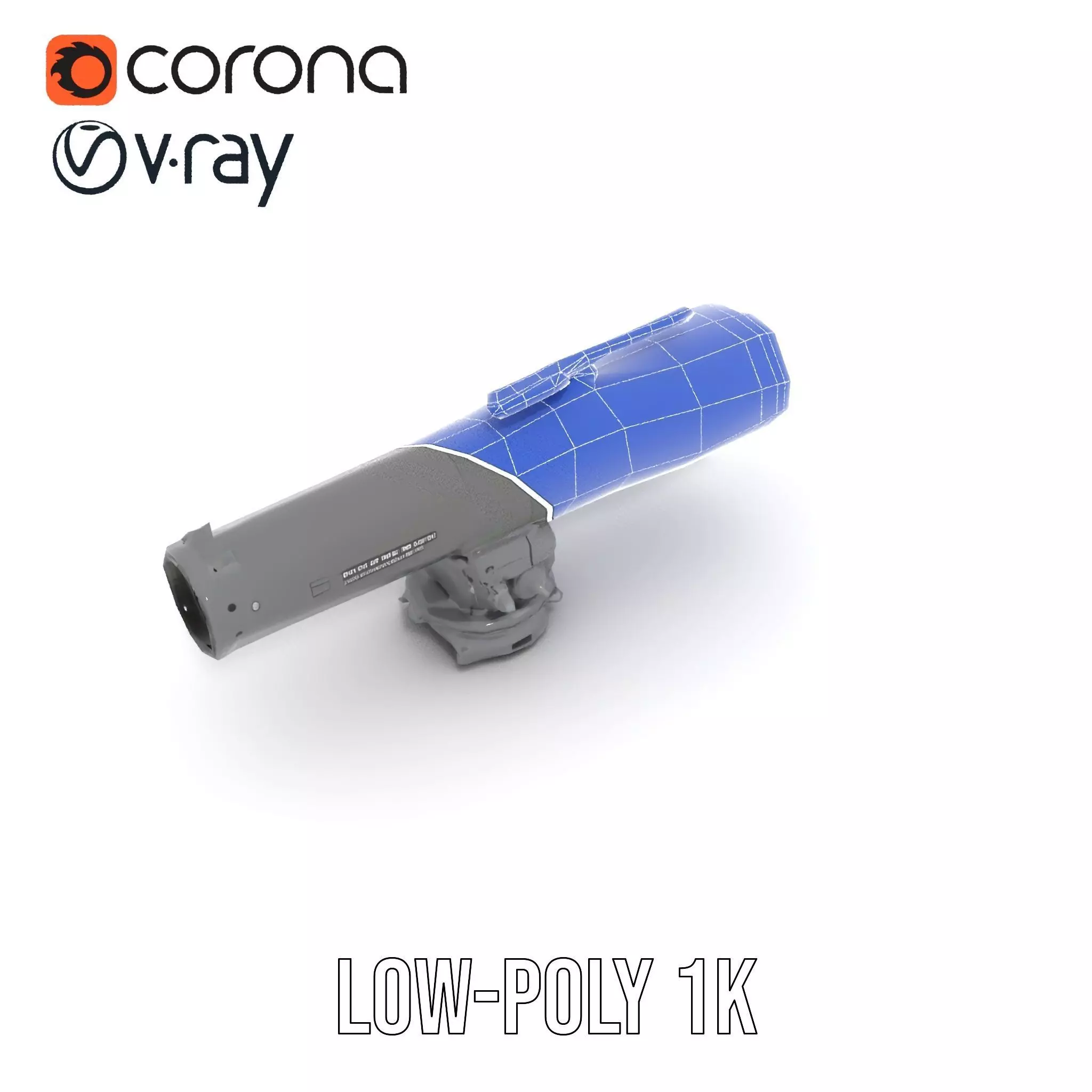 Futuristic Grey Blaster model pack Low-poly 3D model_28