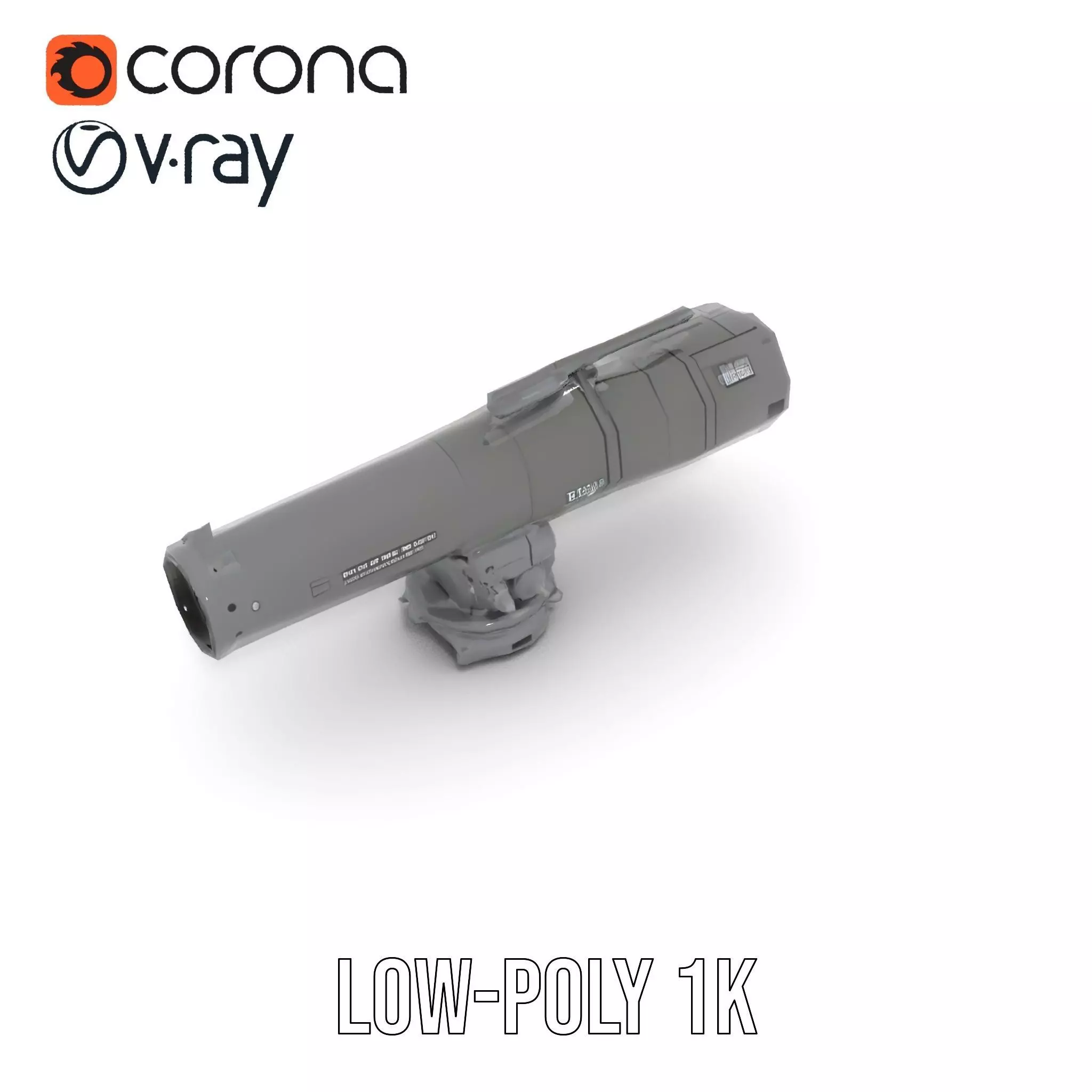 Futuristic Grey Blaster model pack Low-poly 3D model_17