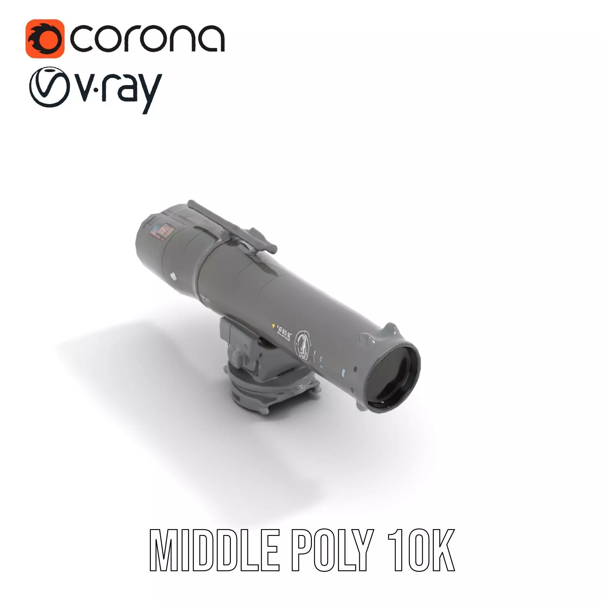 Futuristic Grey Blaster model pack Low-poly 3D model_6