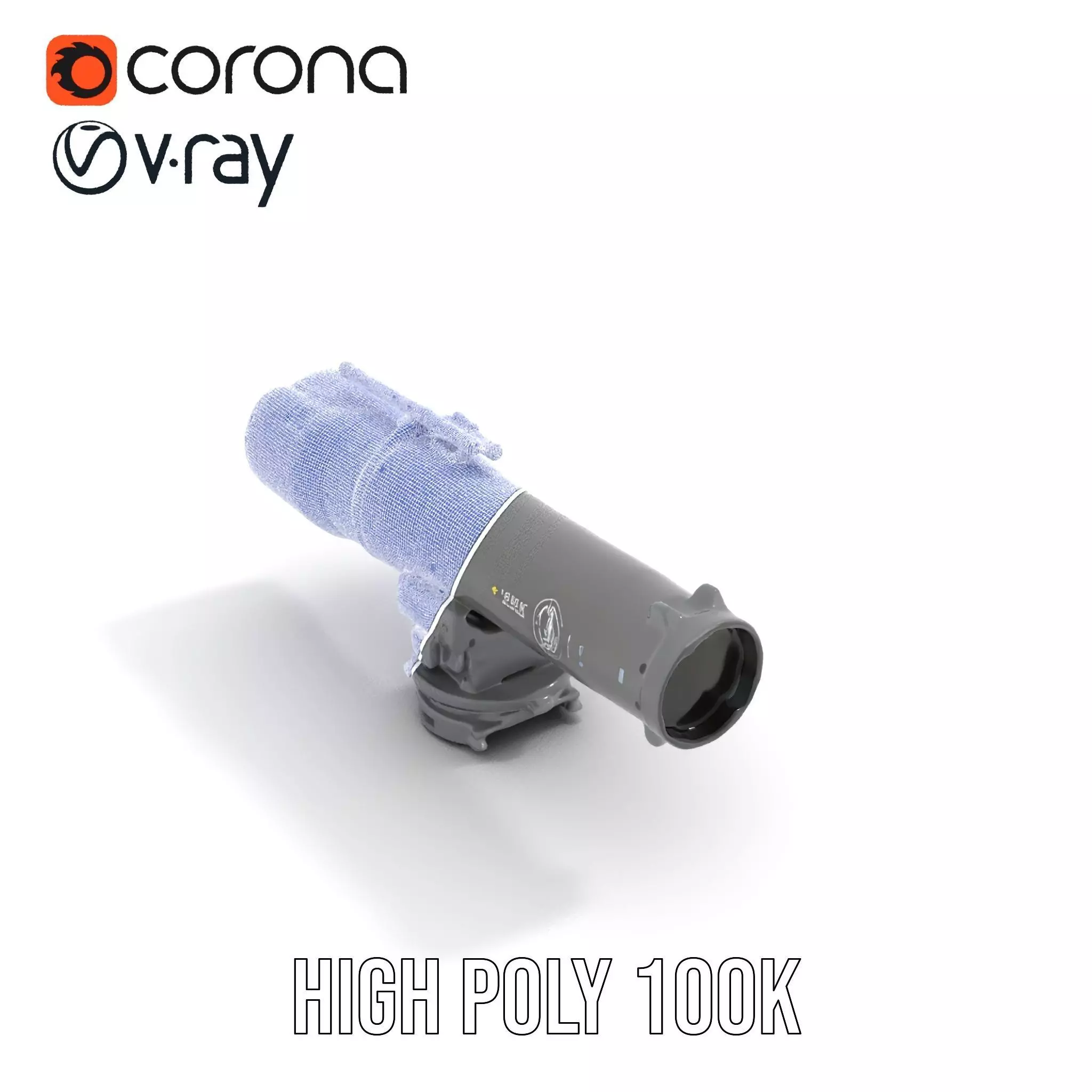 Futuristic Grey Blaster model pack Low-poly 3D model_29