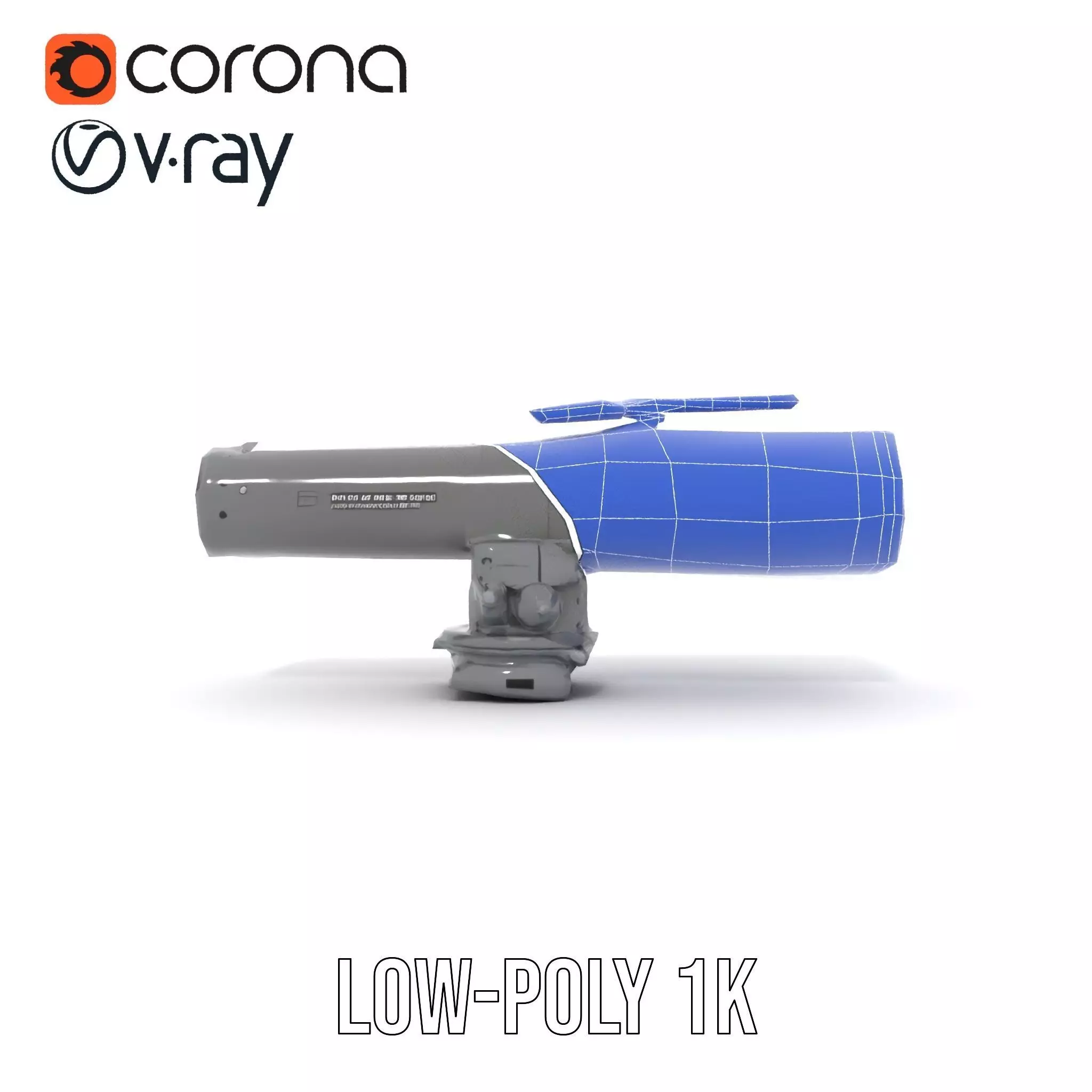 Futuristic Grey Blaster model pack Low-poly 3D model_31