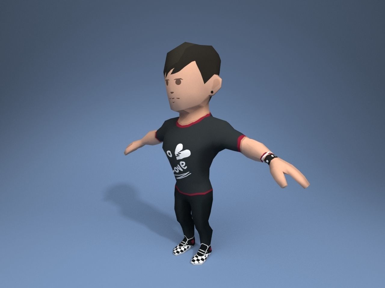 Emo 01 Low-poly 3D model_2