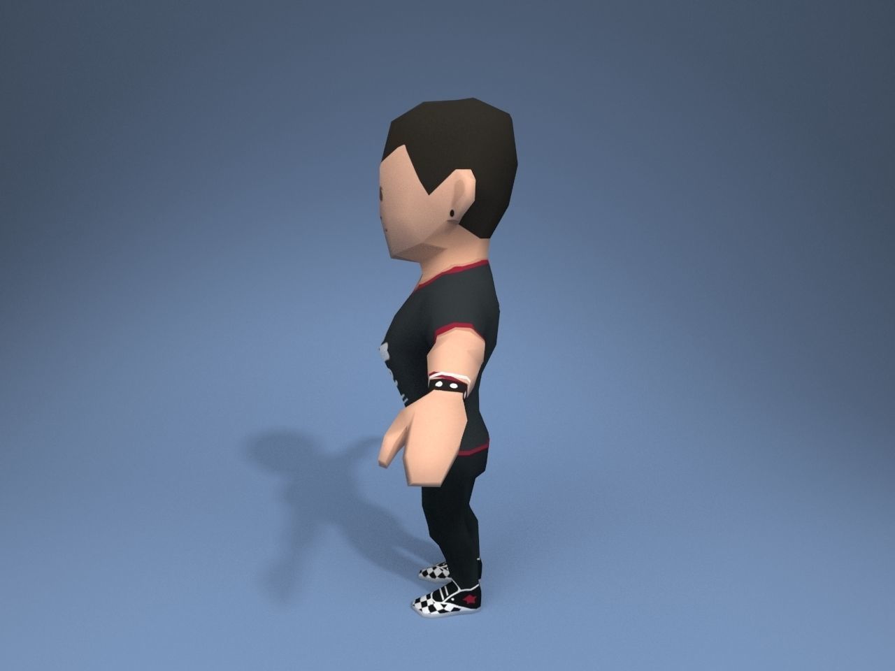 Emo 01 Low-poly 3D model_3