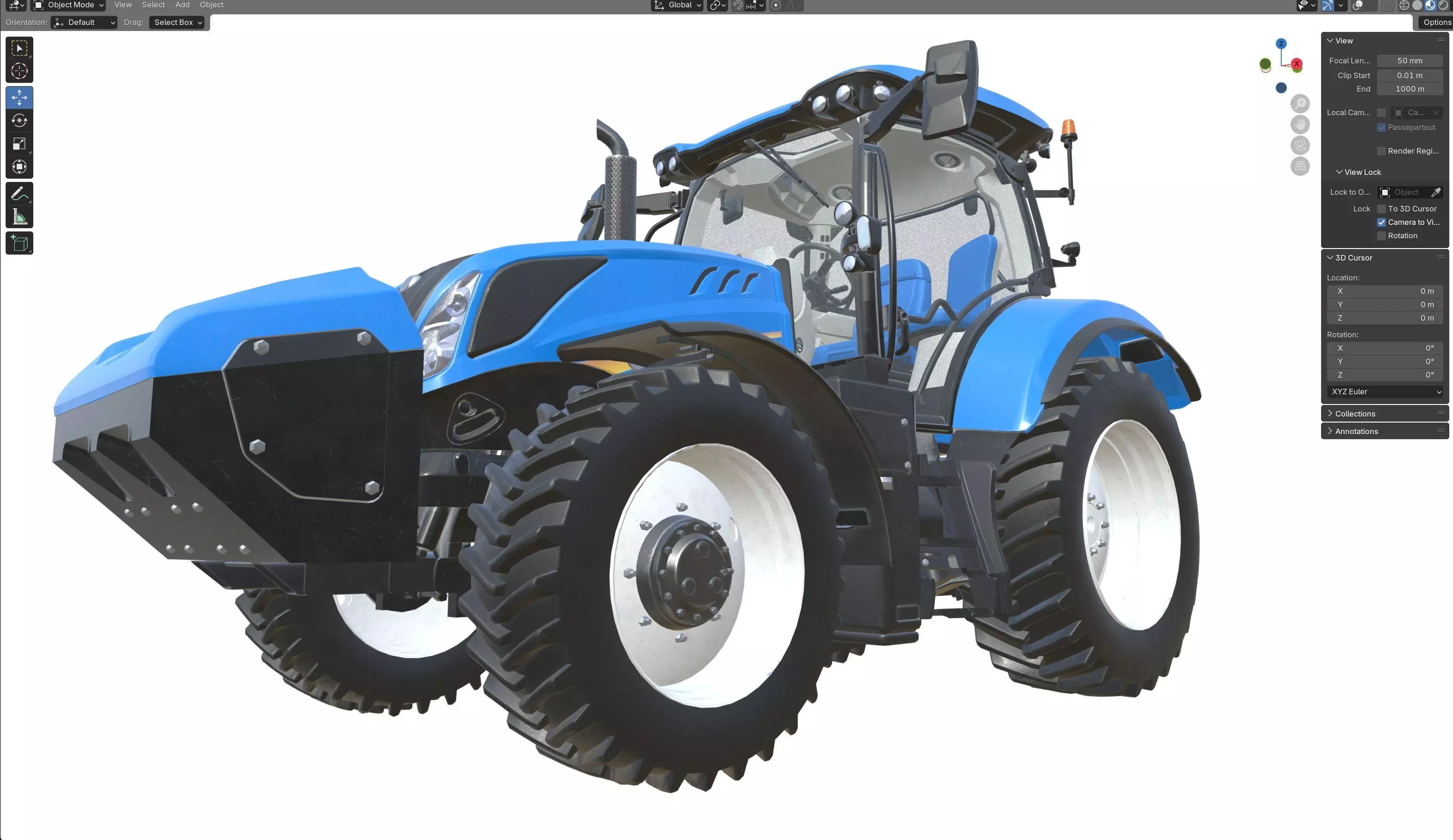NewHolland Tractor T6 Low-poly 3D model_10