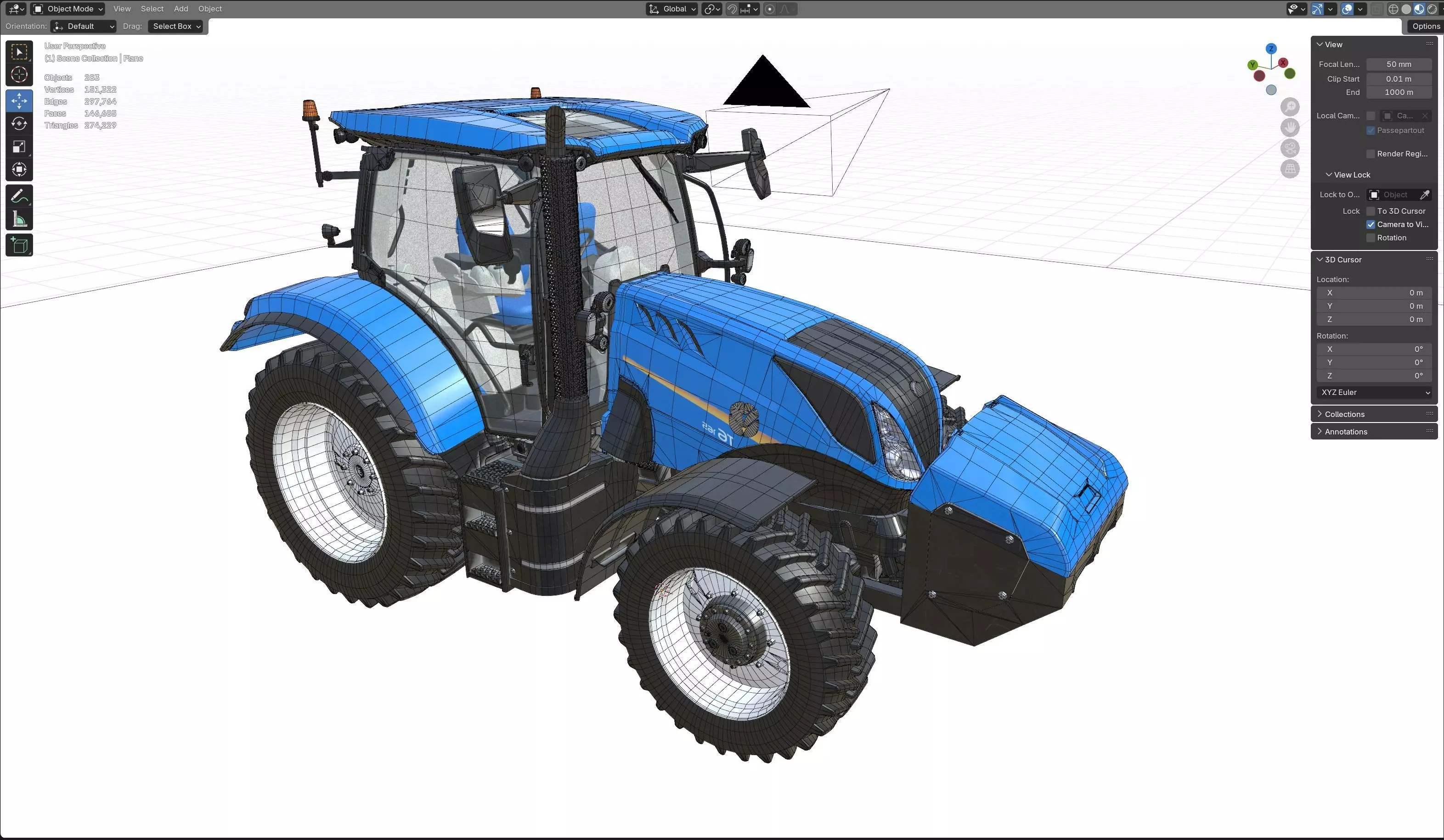 NewHolland Tractor T6 Low-poly 3D model_27