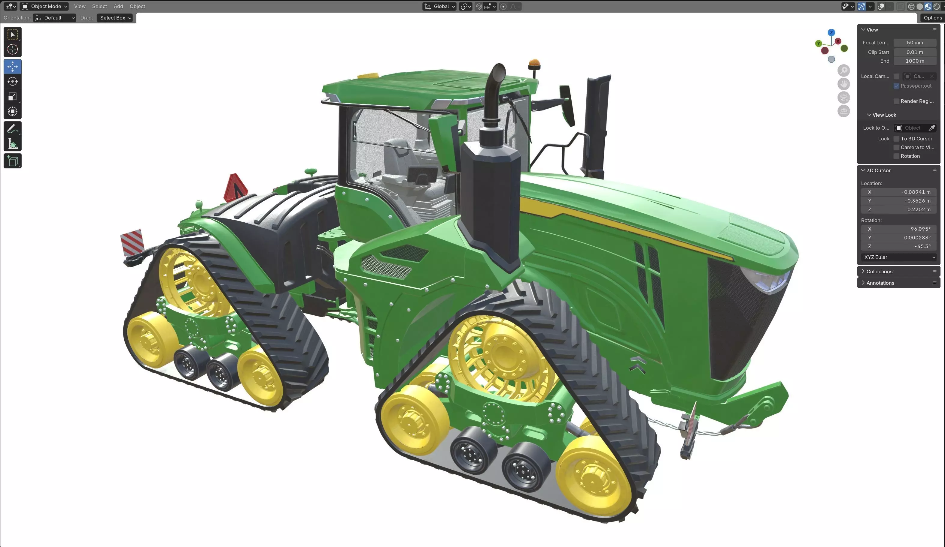 John Deere Tractor 9rx 640 Low-poly 3D model_21