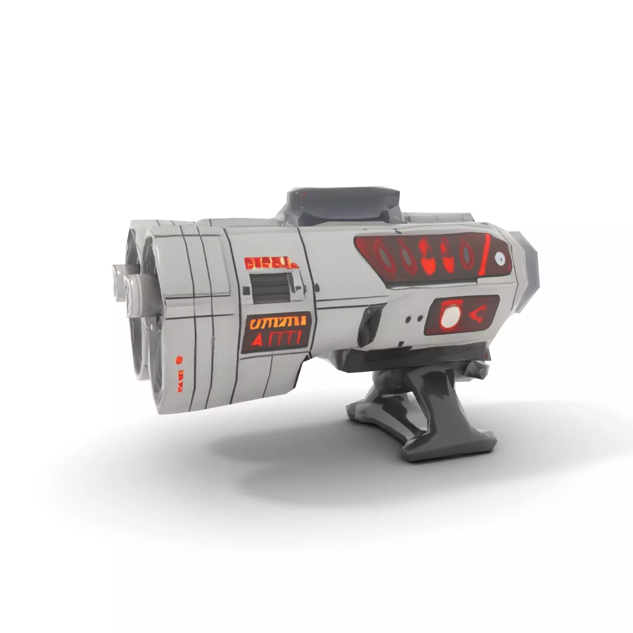 Futuristic Silver Blaster model pack Low-poly 3D model_13