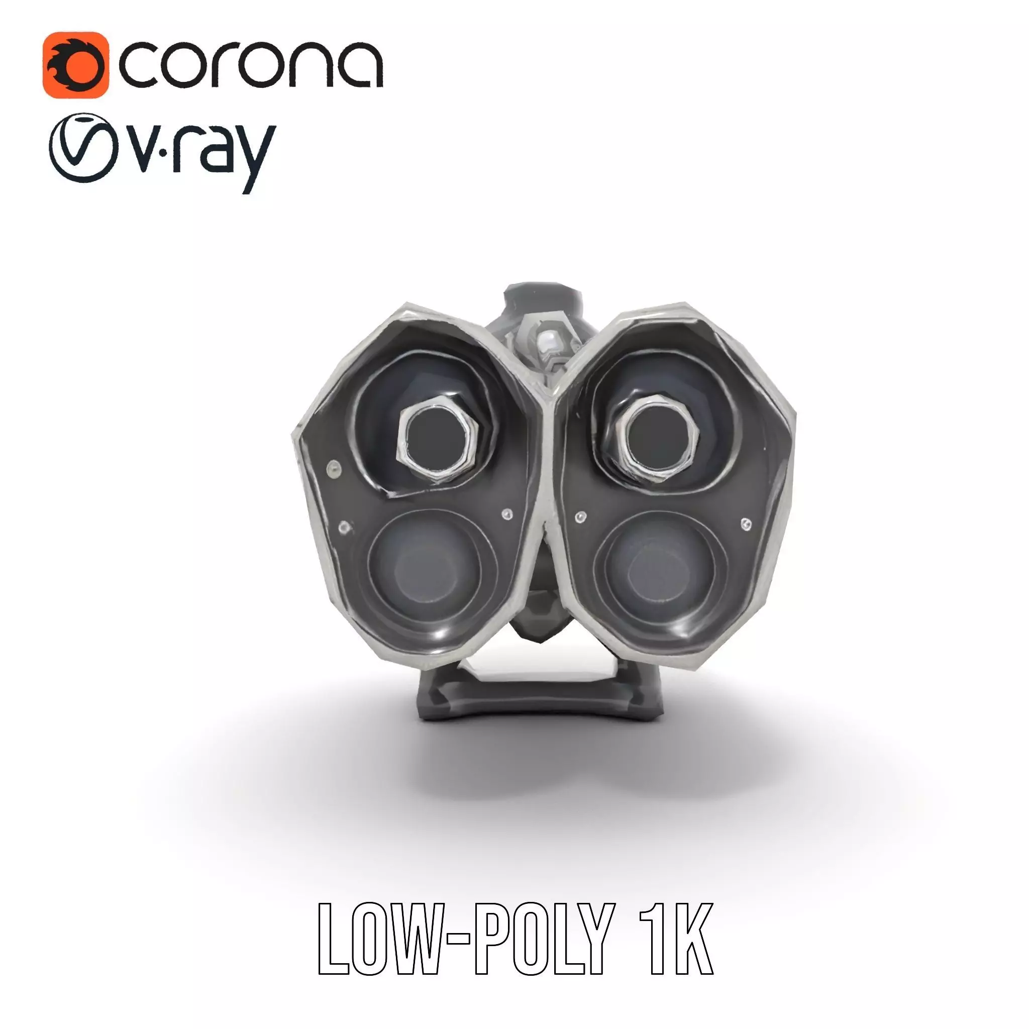 Futuristic Silver Blaster model pack Low-poly 3D model_26