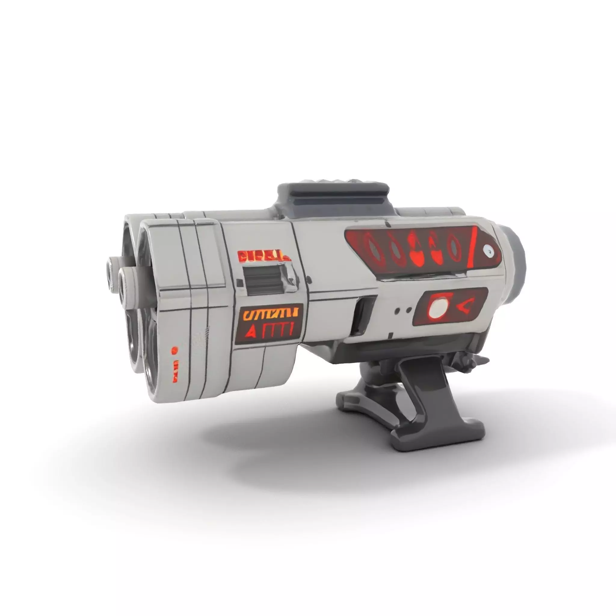 Futuristic Silver Blaster model pack Low-poly 3D model_7
