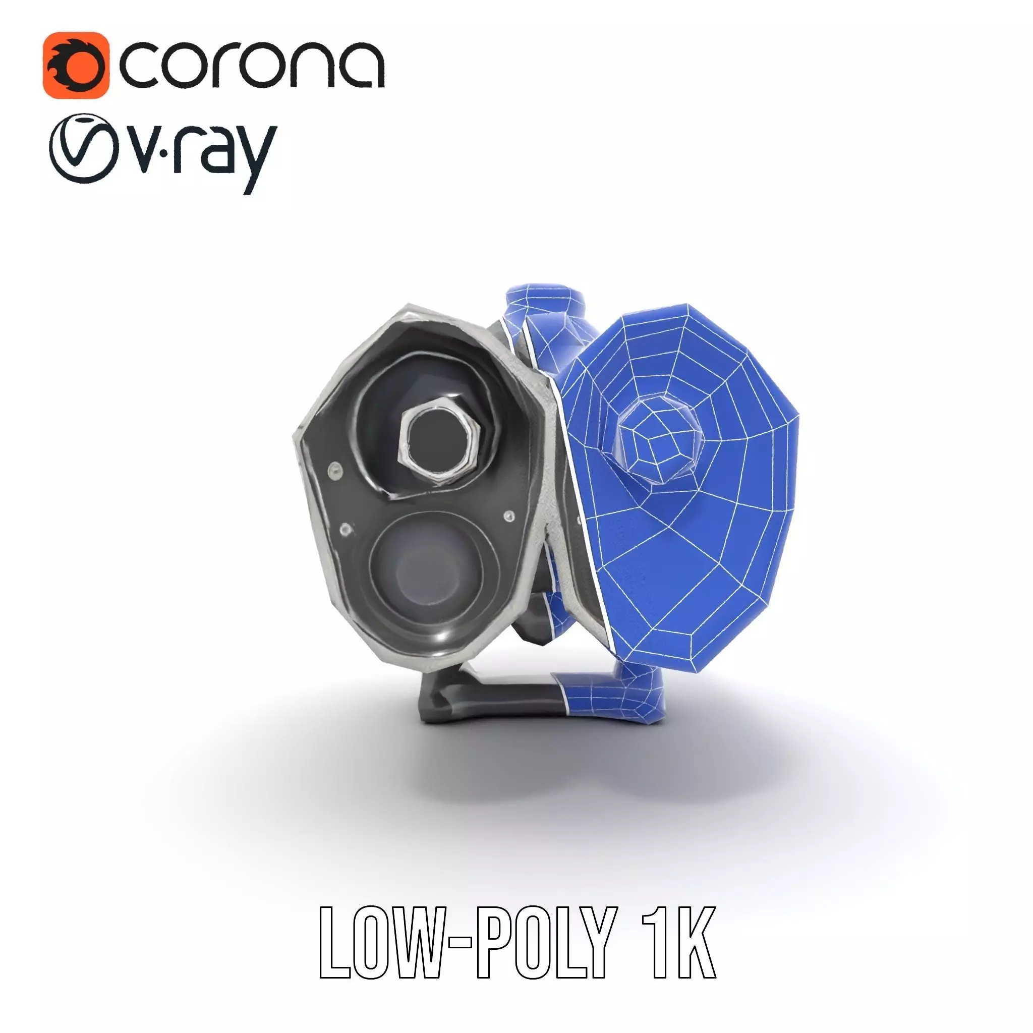 Futuristic Silver Blaster model pack Low-poly 3D model_18