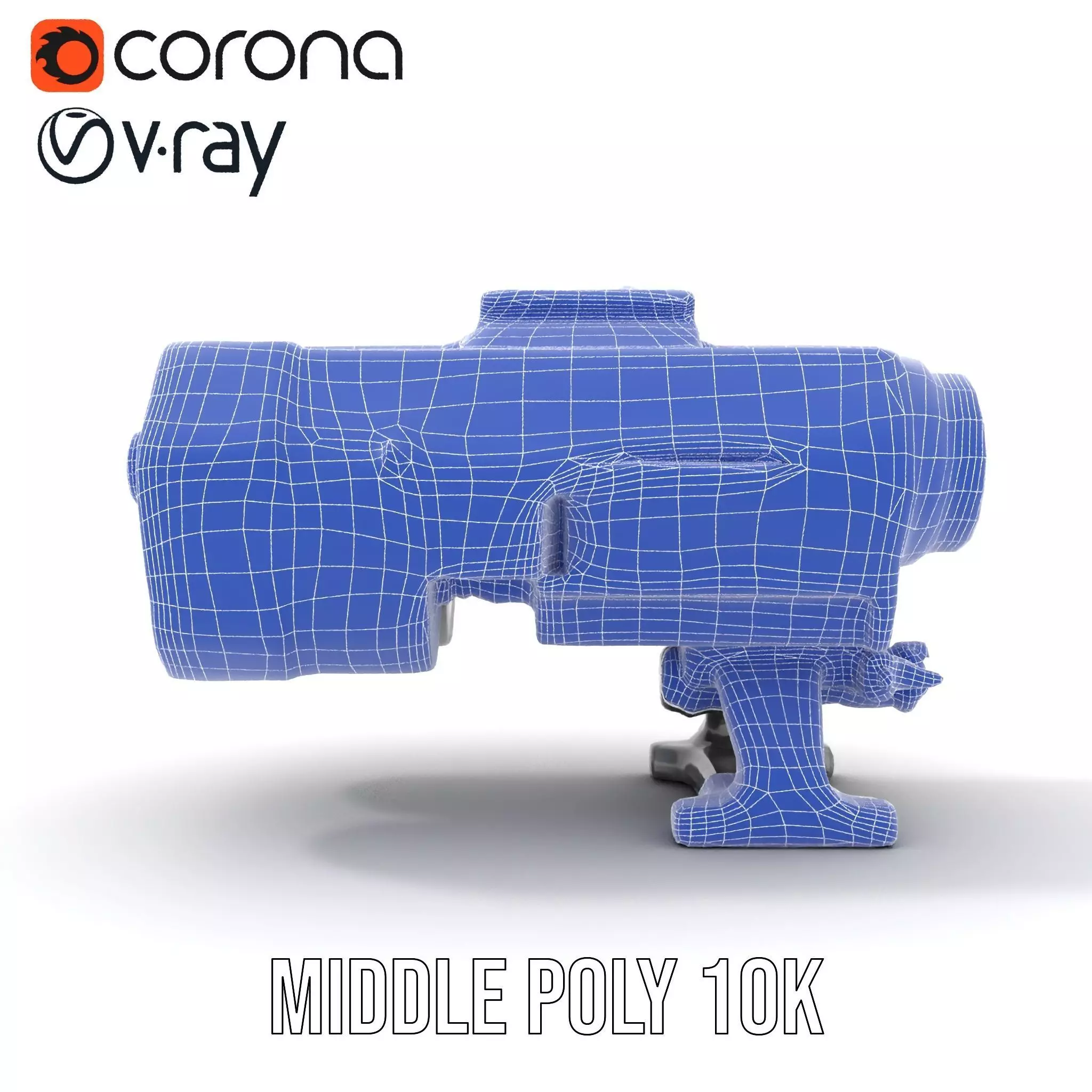 Futuristic Silver Blaster model pack Low-poly 3D model_25