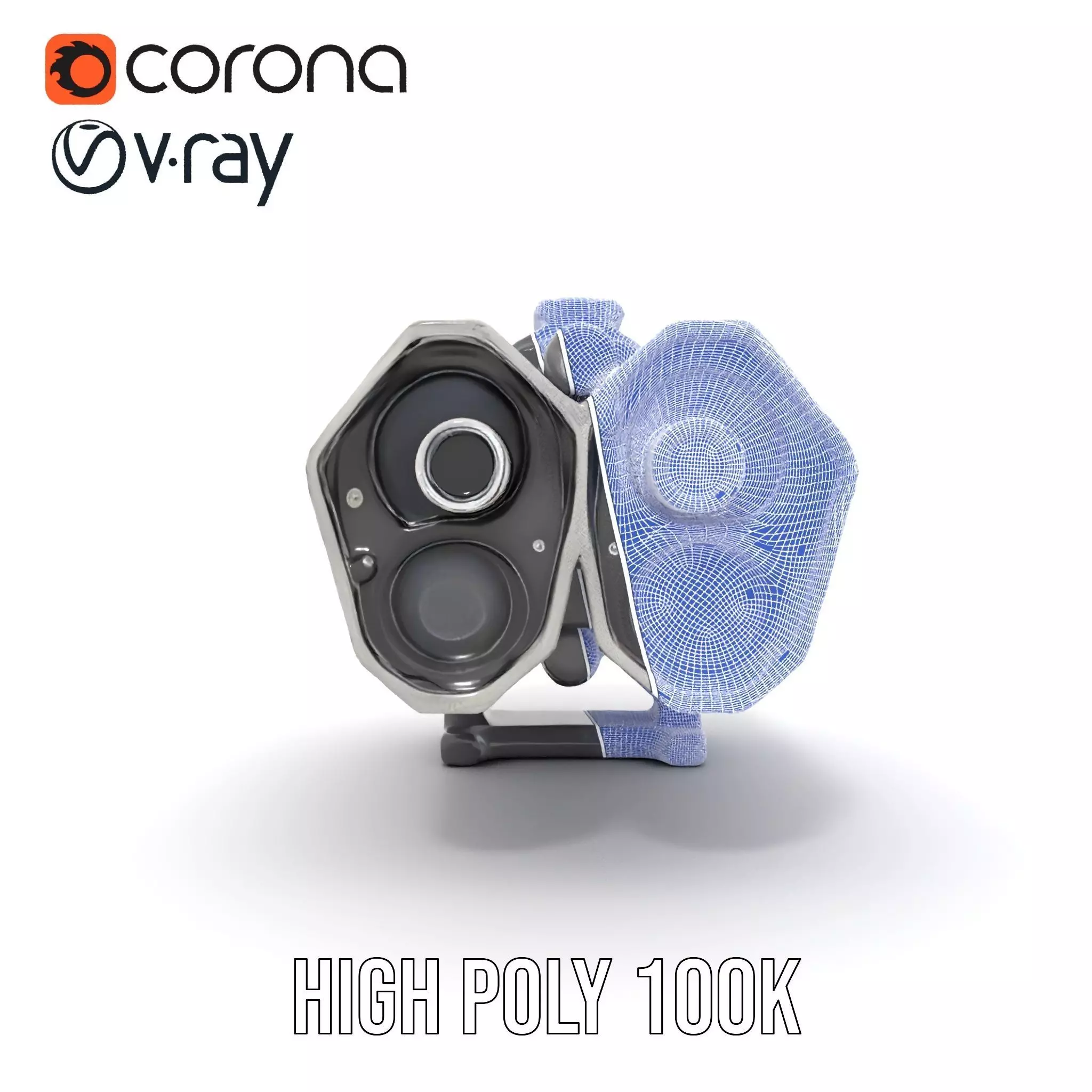 Futuristic Silver Blaster model pack Low-poly 3D model_33