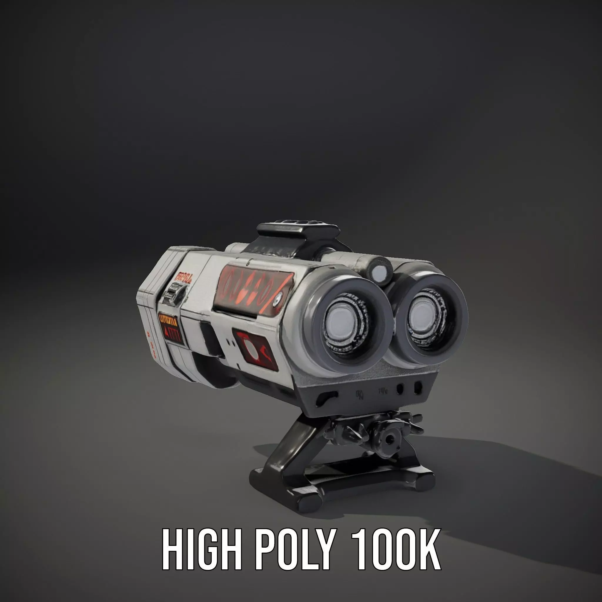 Futuristic Silver Blaster model pack Low-poly 3D model_9