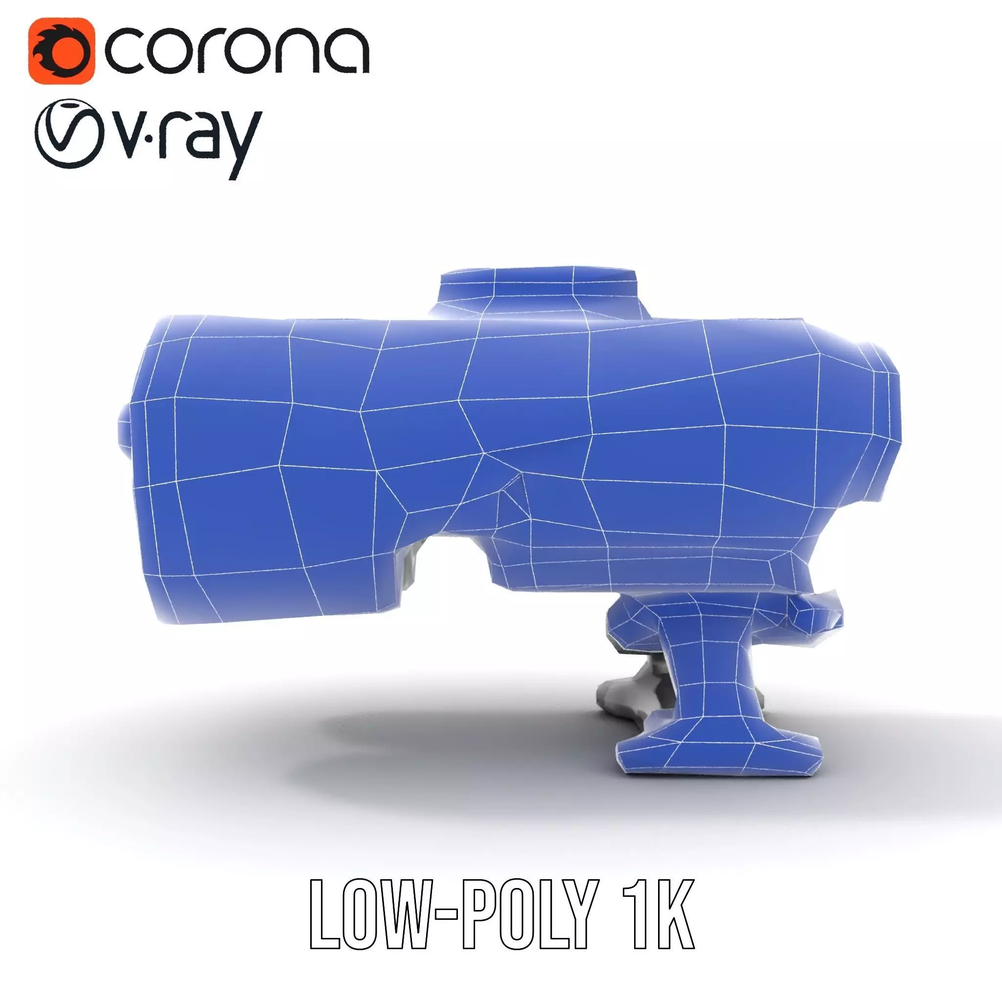 Futuristic Silver Blaster model pack Low-poly 3D model_29