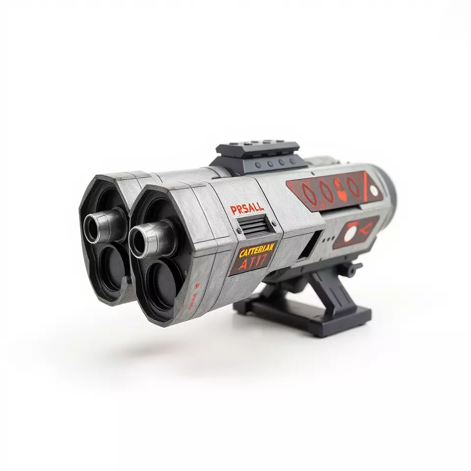 Futuristic Silver Blaster model pack Low-poly 3D model_3