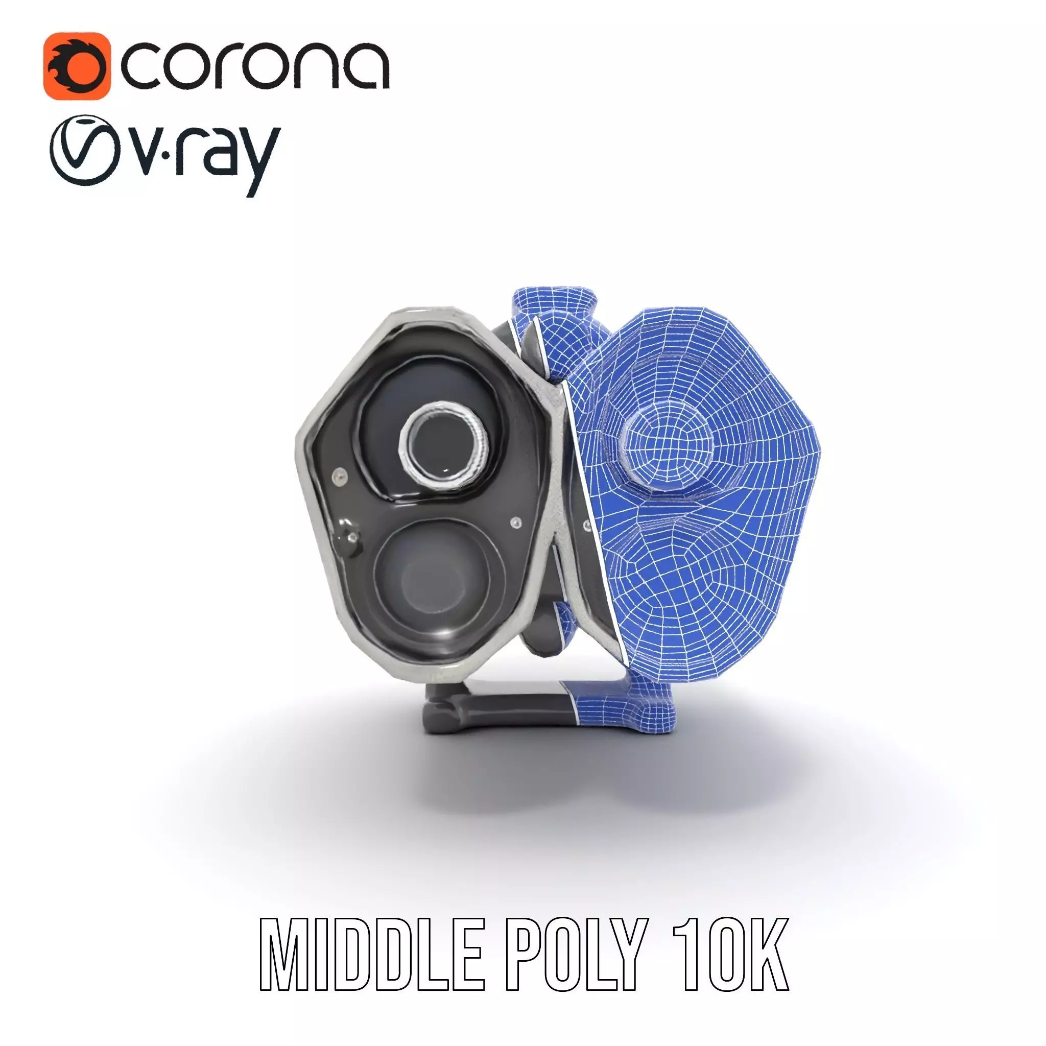 Futuristic Silver Blaster model pack Low-poly 3D model_31