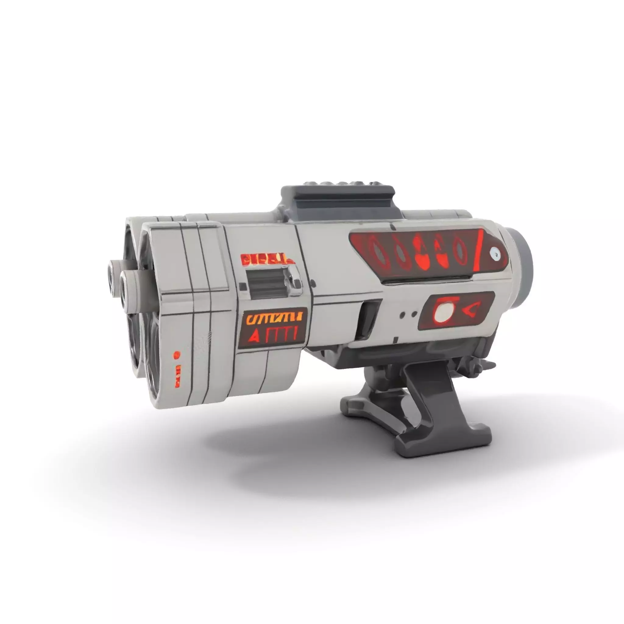 Futuristic Silver Blaster model pack Low-poly 3D model_0