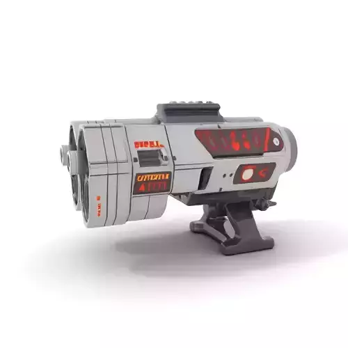 Futuristic Silver Blaster model pack Low-poly 3D model