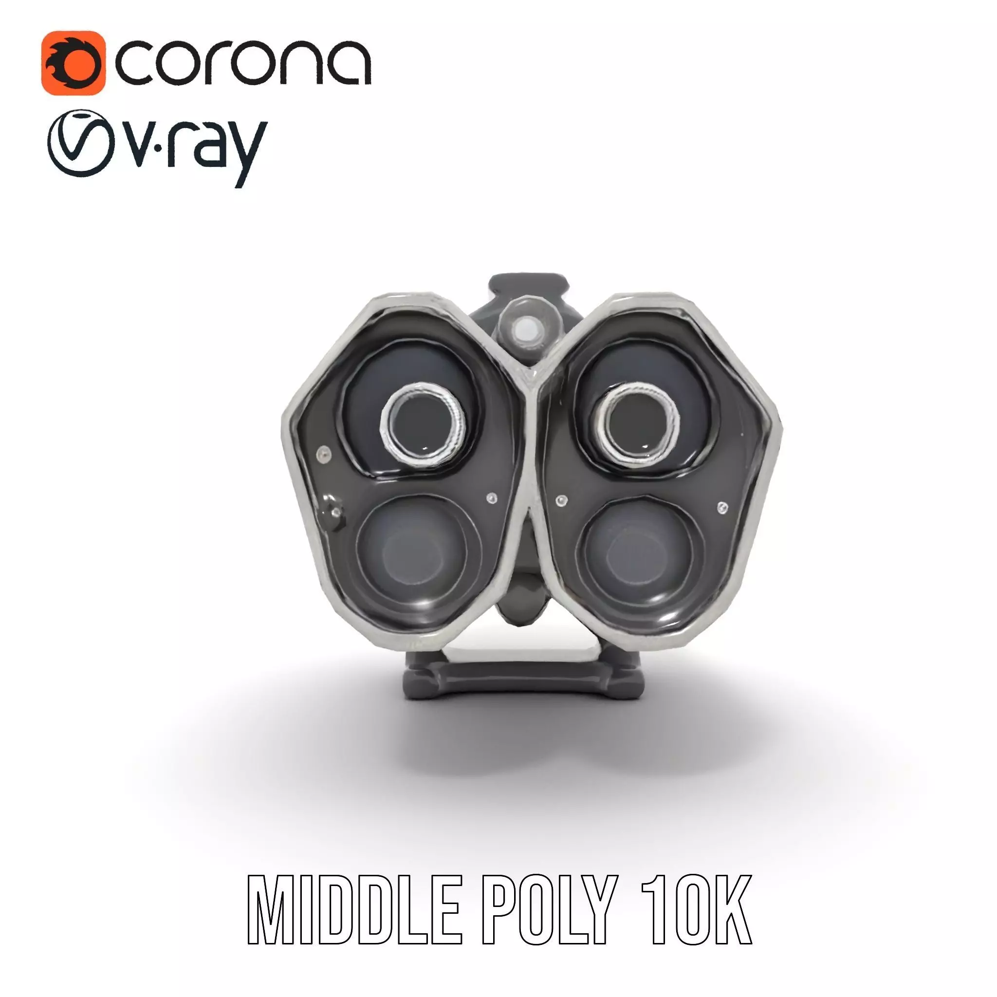 Futuristic Silver Blaster model pack Low-poly 3D model_17