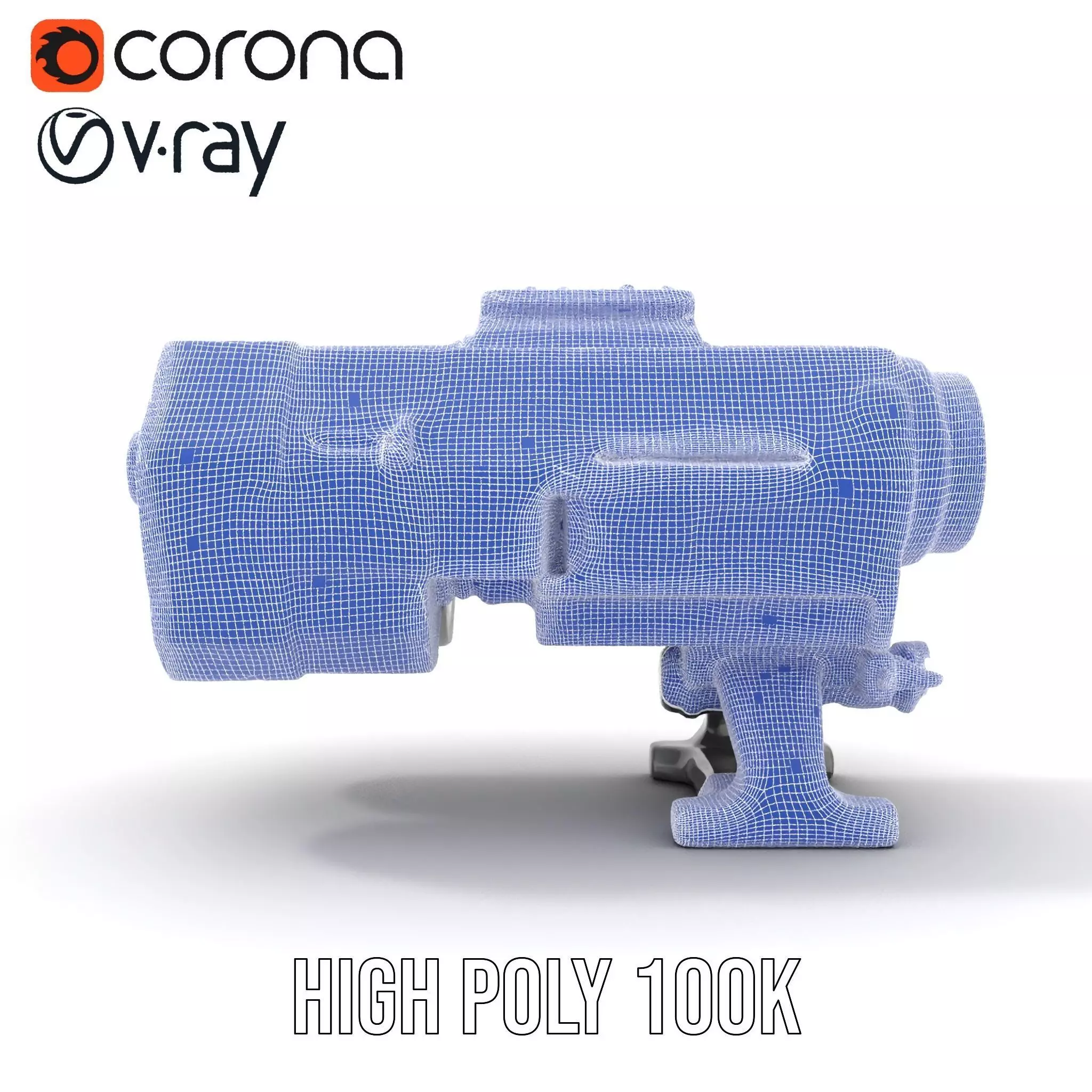 Futuristic Silver Blaster model pack Low-poly 3D model_34