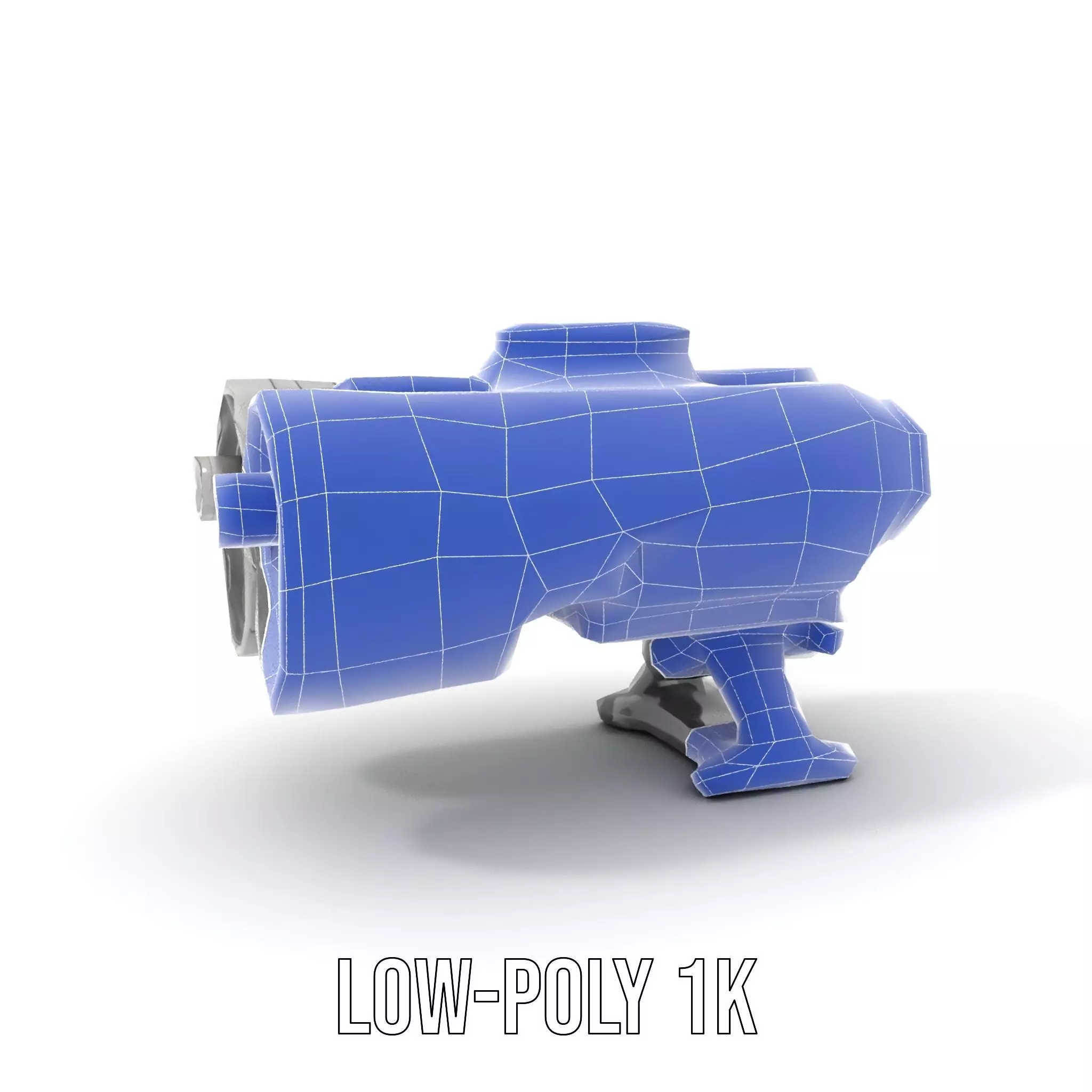 Futuristic Silver Blaster model pack Low-poly 3D model_32