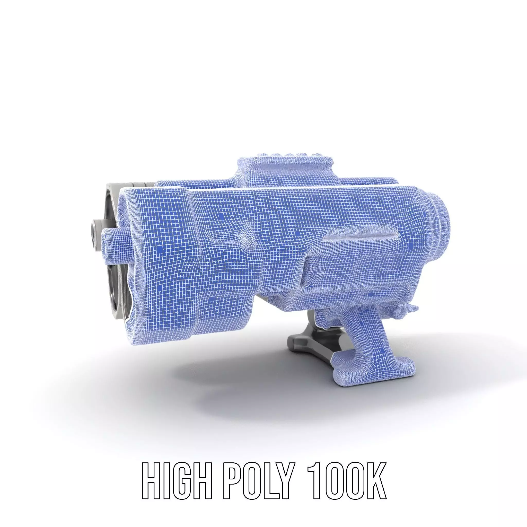 Futuristic Silver Blaster model pack Low-poly 3D model_5