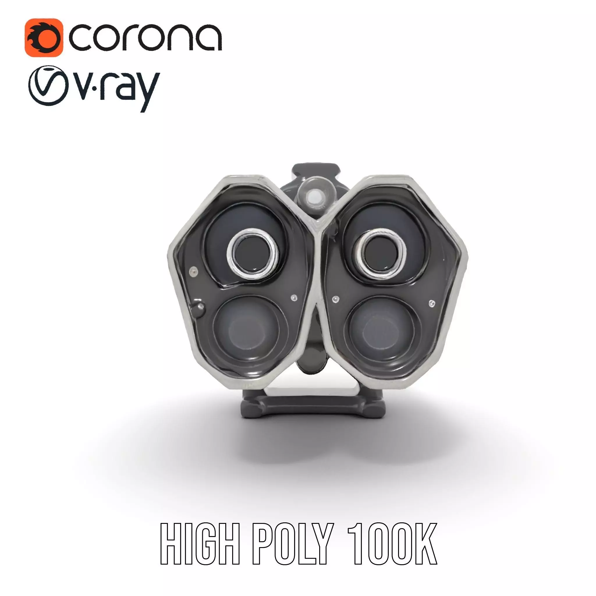 Futuristic Silver Blaster model pack Low-poly 3D model_27