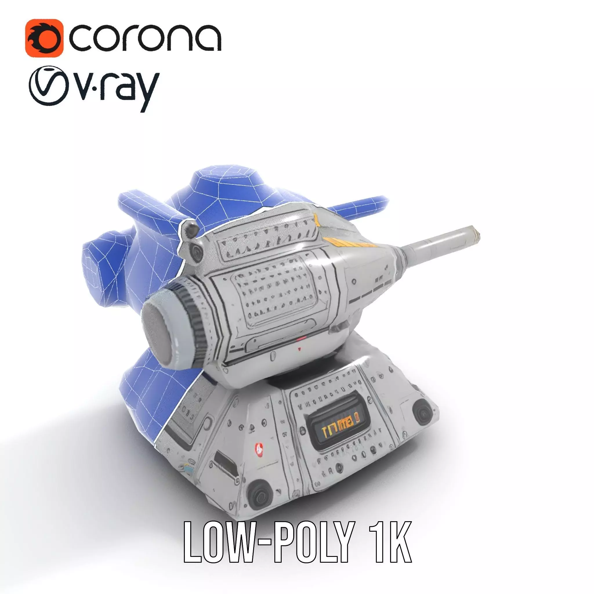 Futuristic Energy Blaster model pack Low-poly 3D model_20